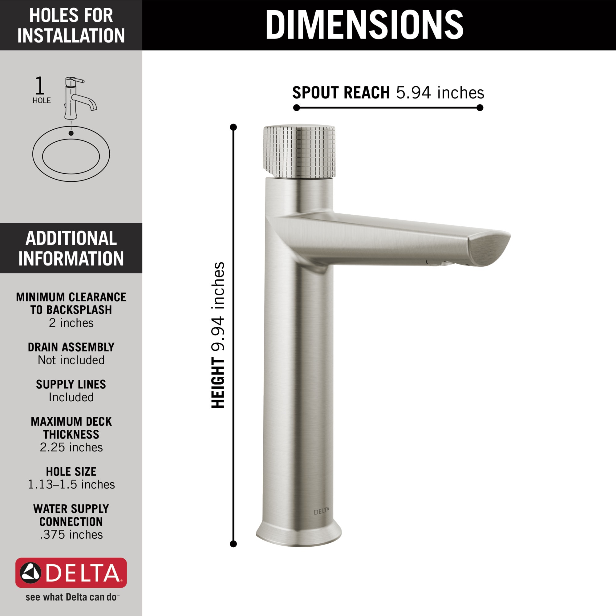 Stainless Steel Single Hole Modern Bathroom Faucet