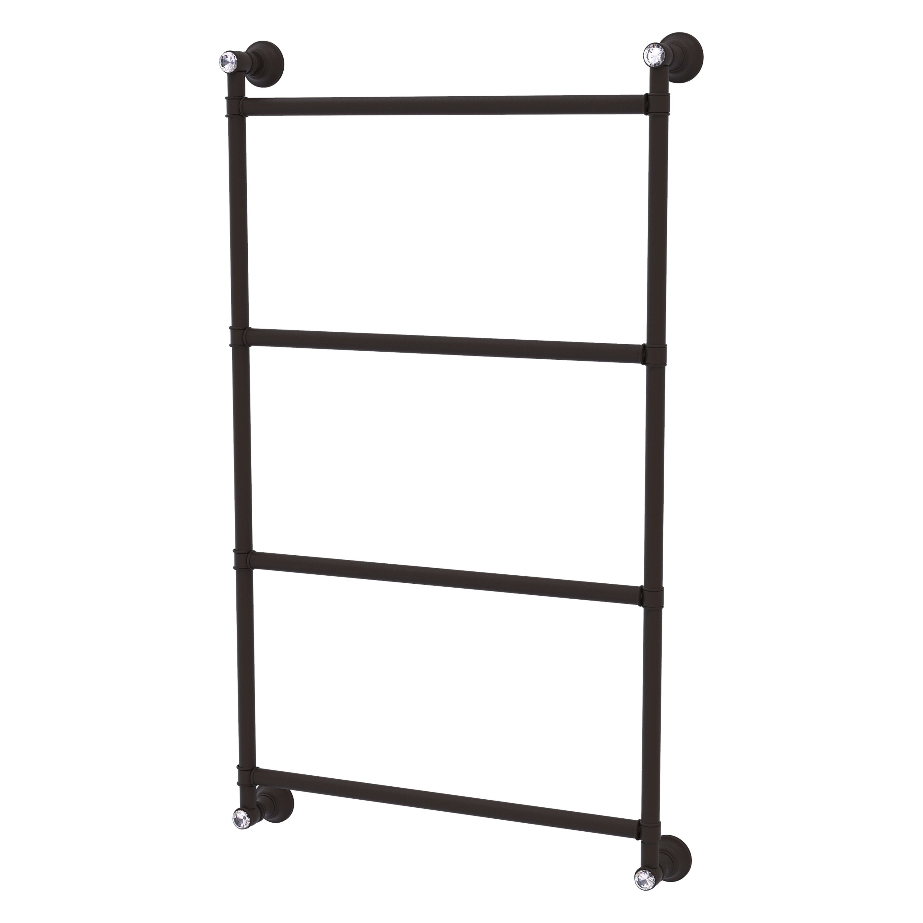 Allied Brass CC-28-24-ORB Carolina Crystal 24-in double Oil Rubbed Bronze Wall mount Double Towel Bar