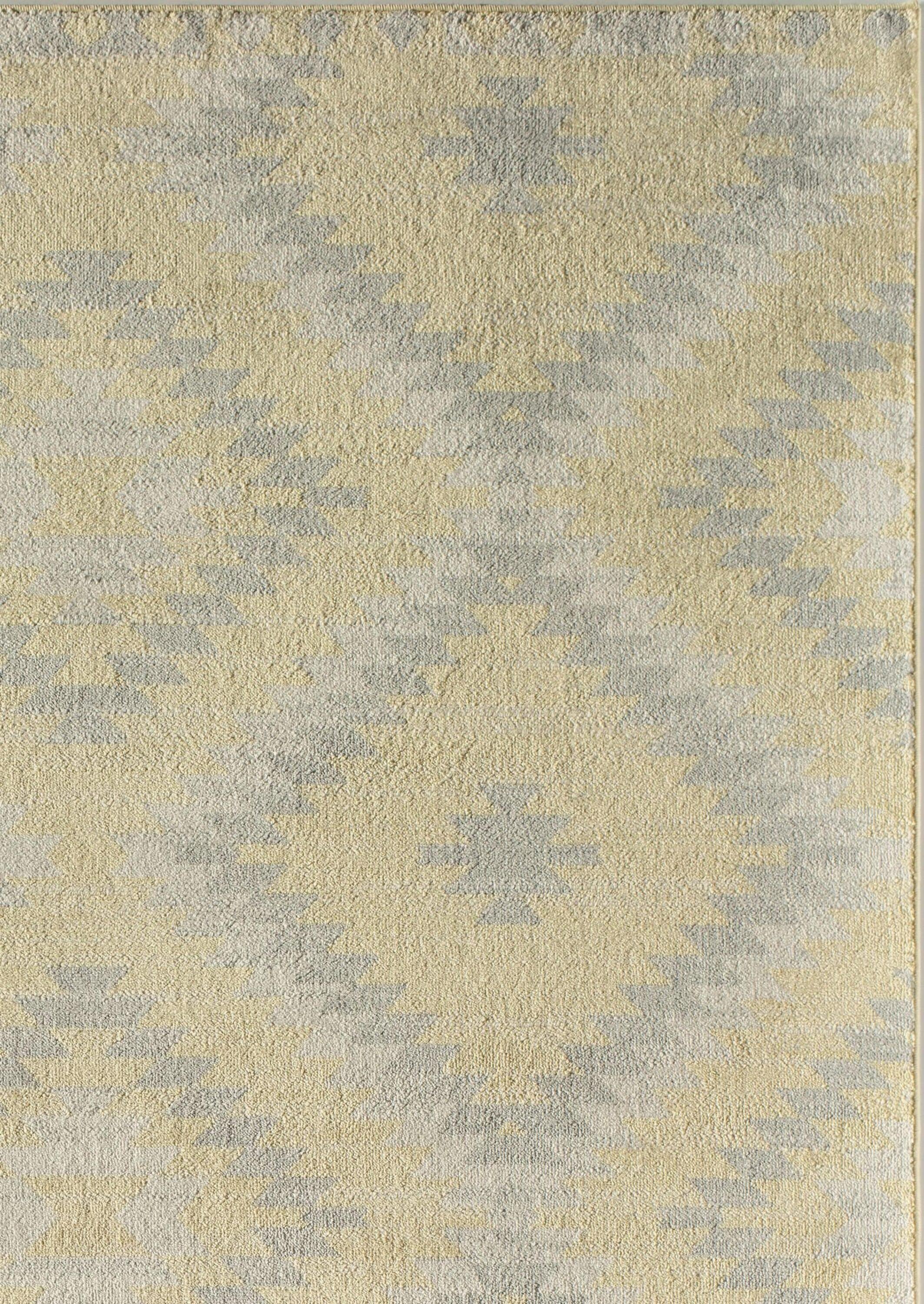 Sunflower Yellow and Gray Synthetic Area Rug, 2' x 4'