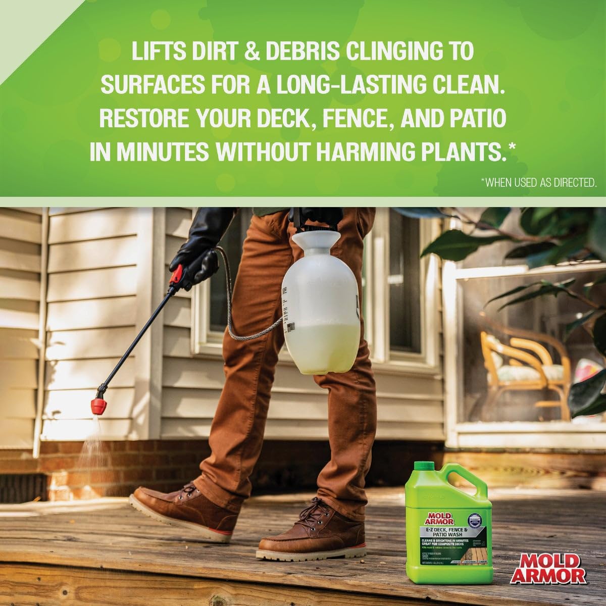 Mold Armor E-Z Deck Fence and Patio Wash - 1 Gallon Cleaner for Outdoor ...