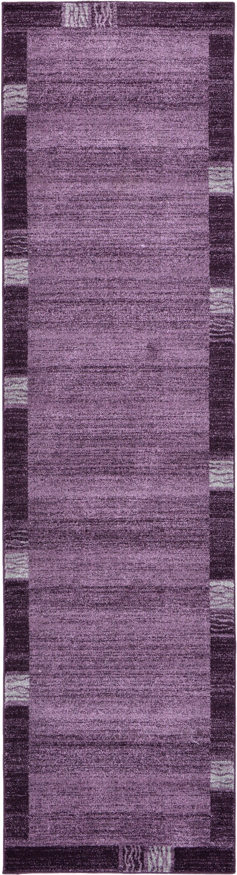 Unique Loom 3120505 Sarah Del Mar 3 x 10 (ft) Loomed Polypropylene Purple/Beige Rectangular Indoor Geometric Industrial Runner rug