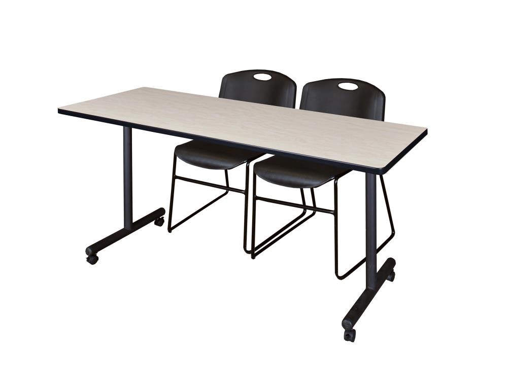 Regency MKTRCC6624PL44BK Training Off-white 4-Person Training Table (66-in W x 29-in H)