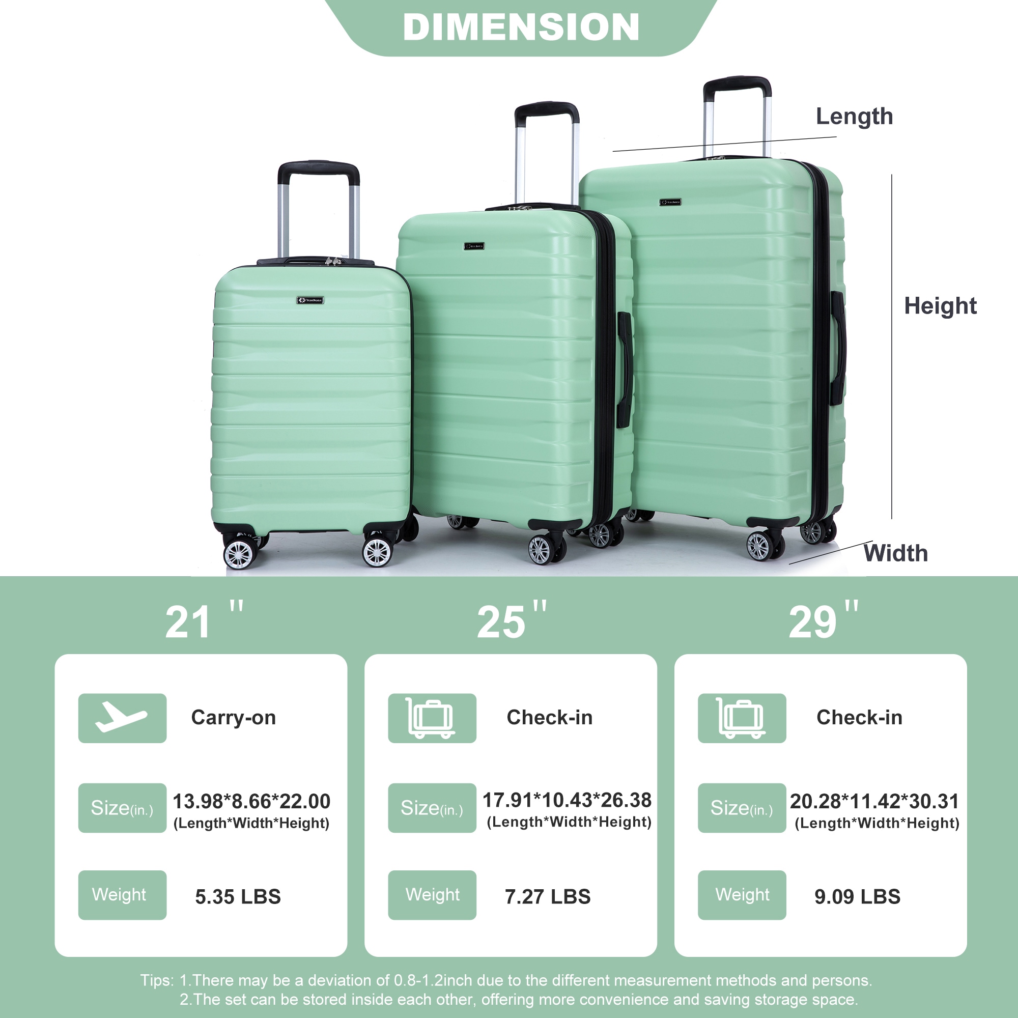 SINOFURN SYD9400020LG Luggage-And-Luggage-Sets - View #9