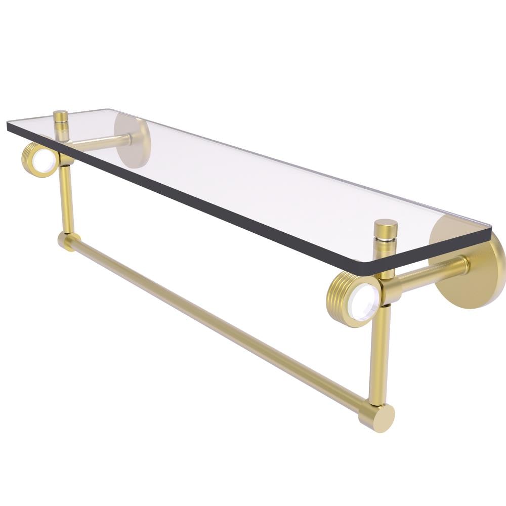 Allied Brass CV-1TBG-22-SBR Clearview Satin Brass Wall mount Bathroom Shelf ( 22-in x 6.2-in x 5-in )