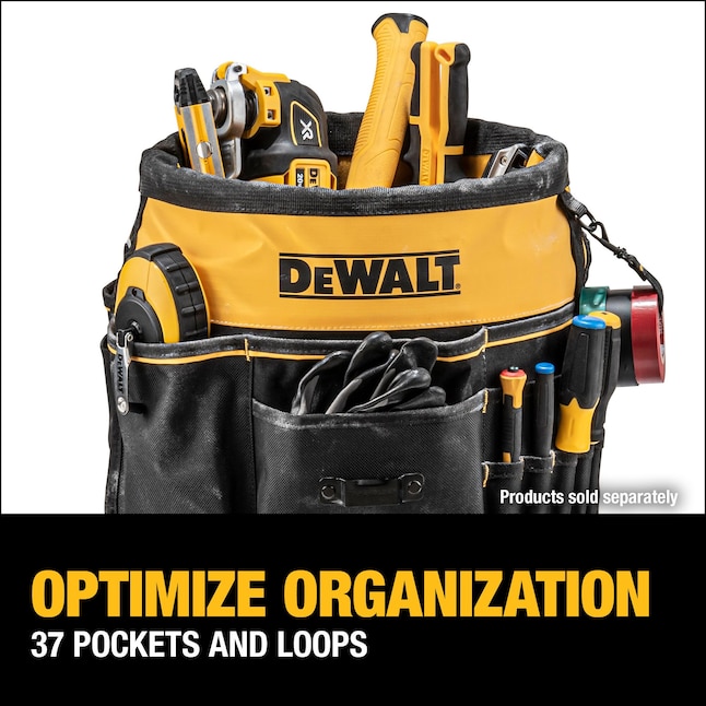 DEWALT Black- Yellow Ballistic Nylon 2-in 5-Gallon Bucket Organizer in the  Tool Bags department at