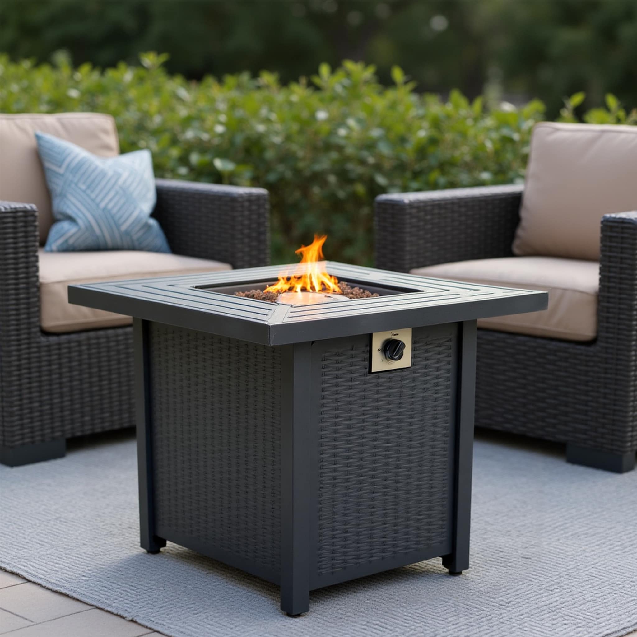 Damerin HL33Q 50000 -BTU Black Steel Liquid propane Outdoor Fireplace