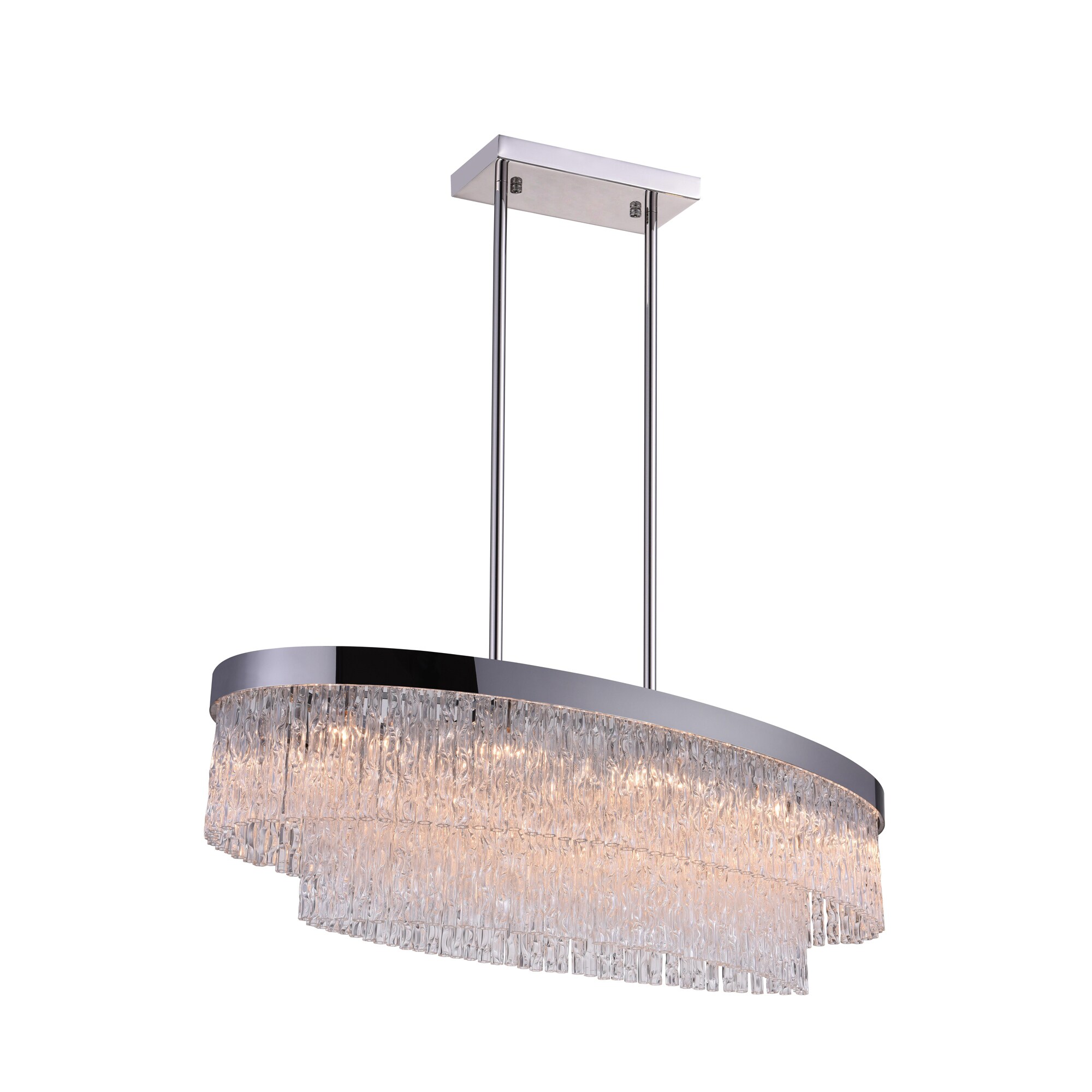 CWI Lighting 5695P45-10-601-O Carlotta 10 -Light Chrome Transitional For Use in Bathrooms, Bedrooms, Dining Rooms, Foyers, Kitchens, Living Rooms Chandelier