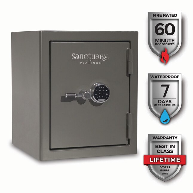 Sanctuary Platinum Series 3.96 CuFt. Capacity Fire/Waterproof Safe with Illuminated E-Lock Sanctuary Platinum Series 3.96 CuFt. Capacity Fire/Waterproof Safe with Illuminated E-Lock