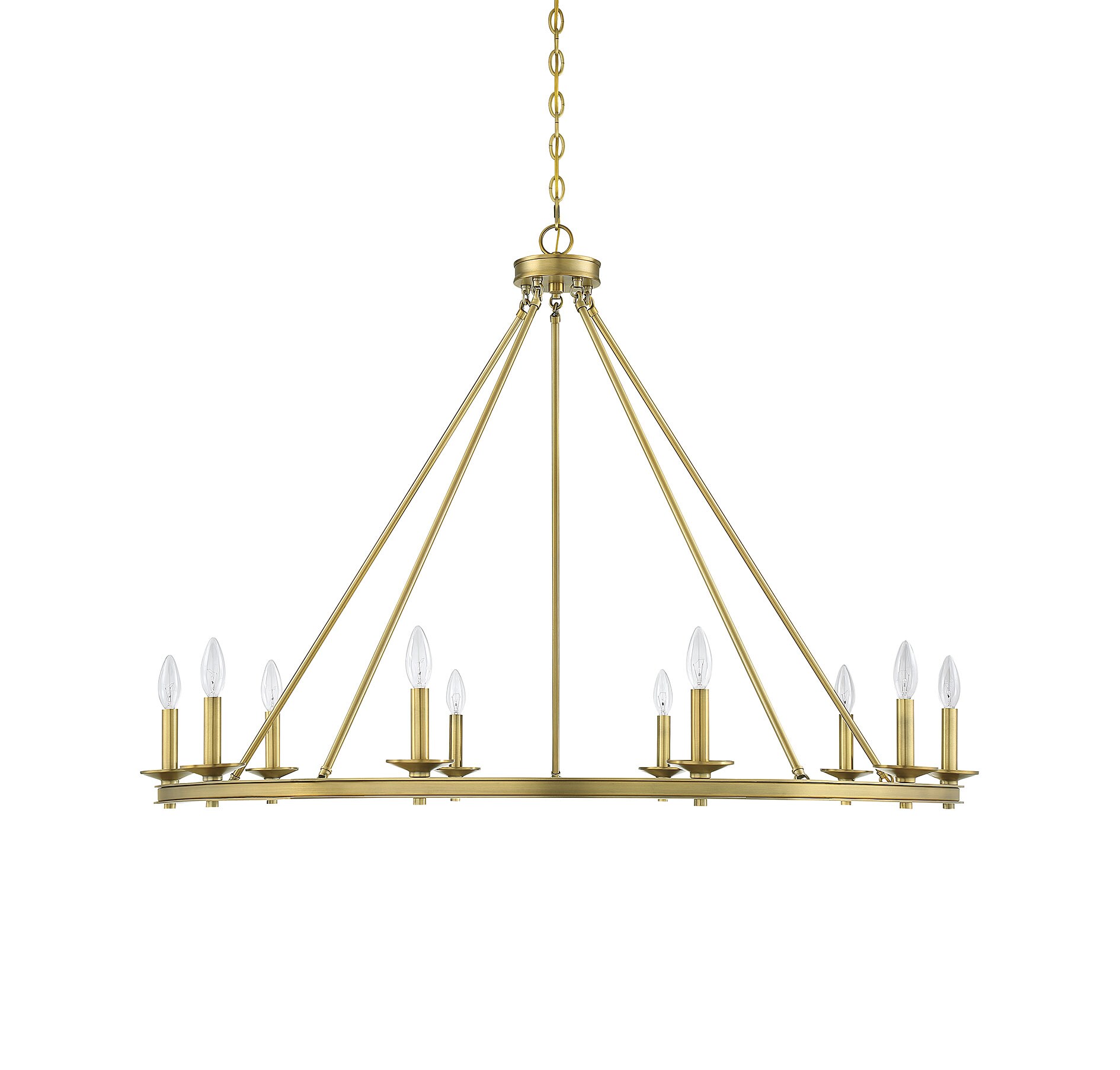Middleton Warm Brass 10-Light Modern Farmhouse Chandelier