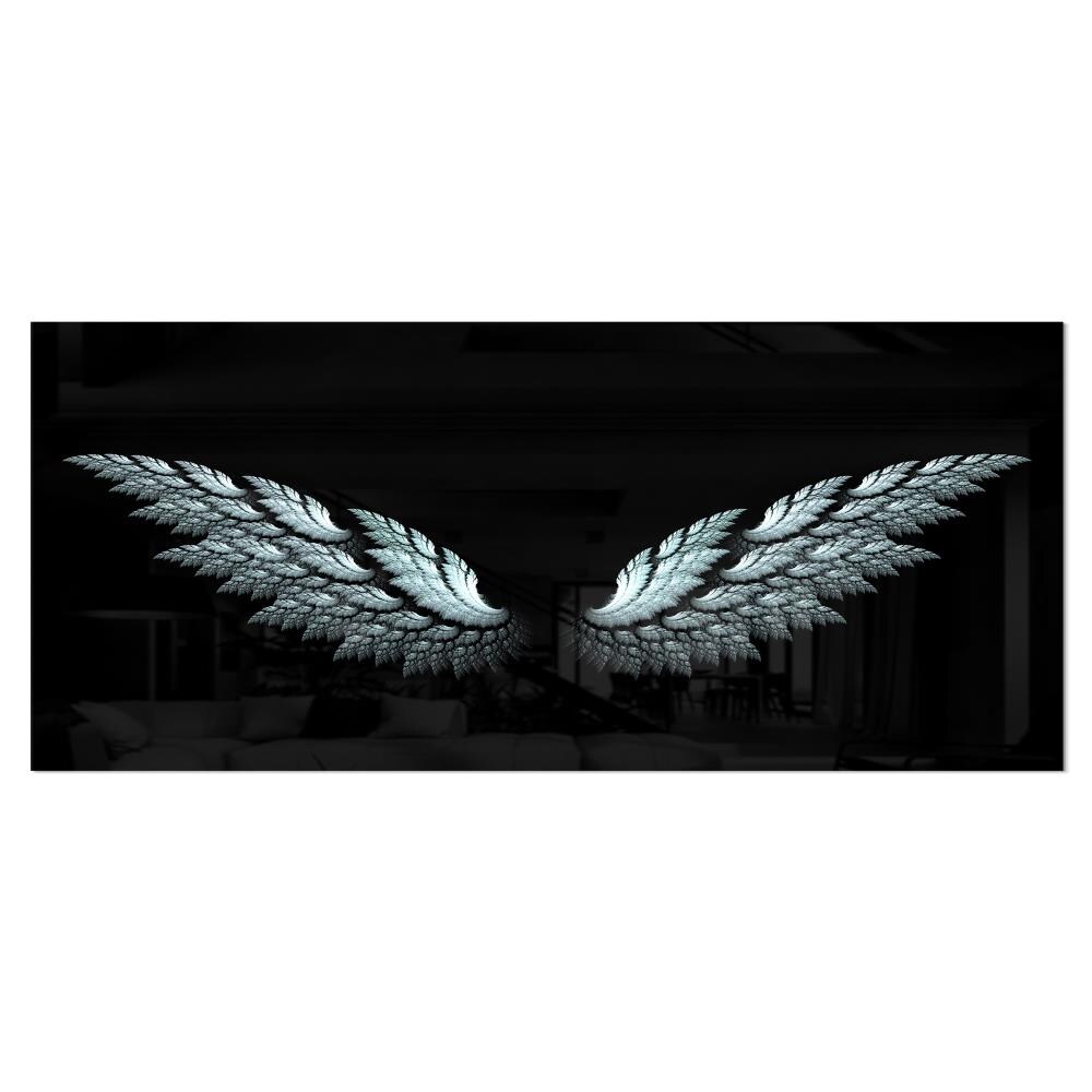 Designart Angel Wings on Black Background- Abstract Metal Wall Art at  