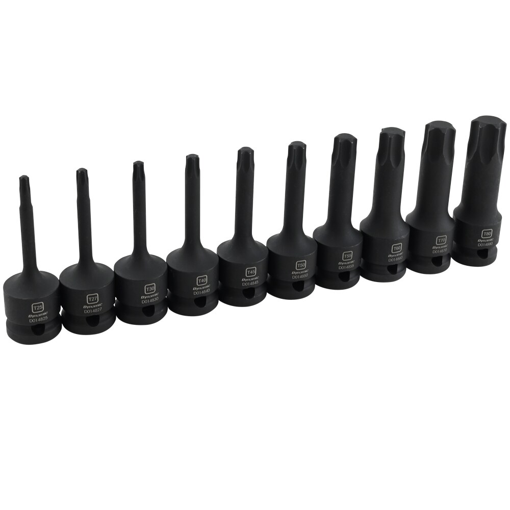 Dynamic D018101 1/2-in Drive Standard (SAE) and Metric Shallow Socket Set (10-Pieces)