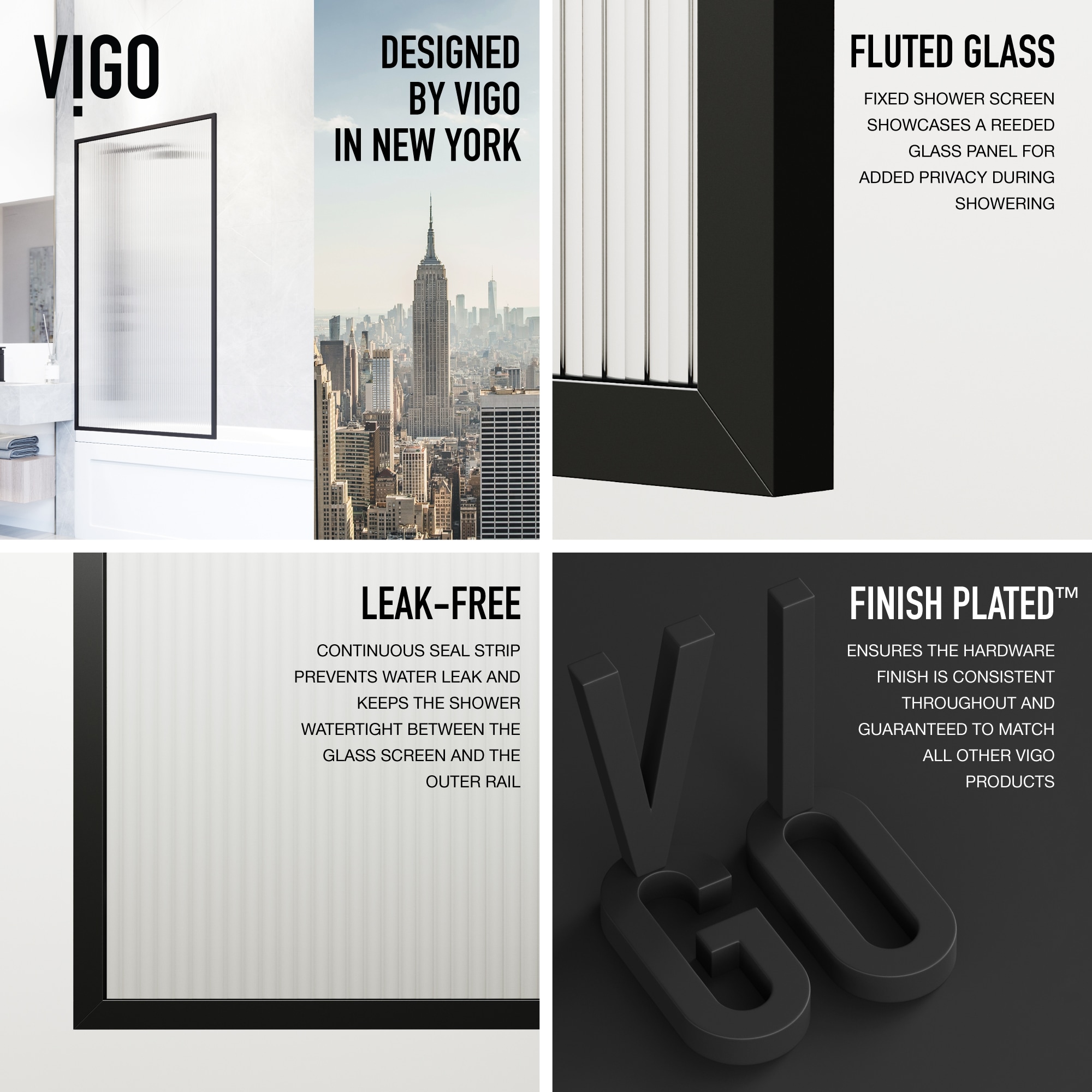 VIGO VG6077MBFL3462 Bathtub-Doors - View #4