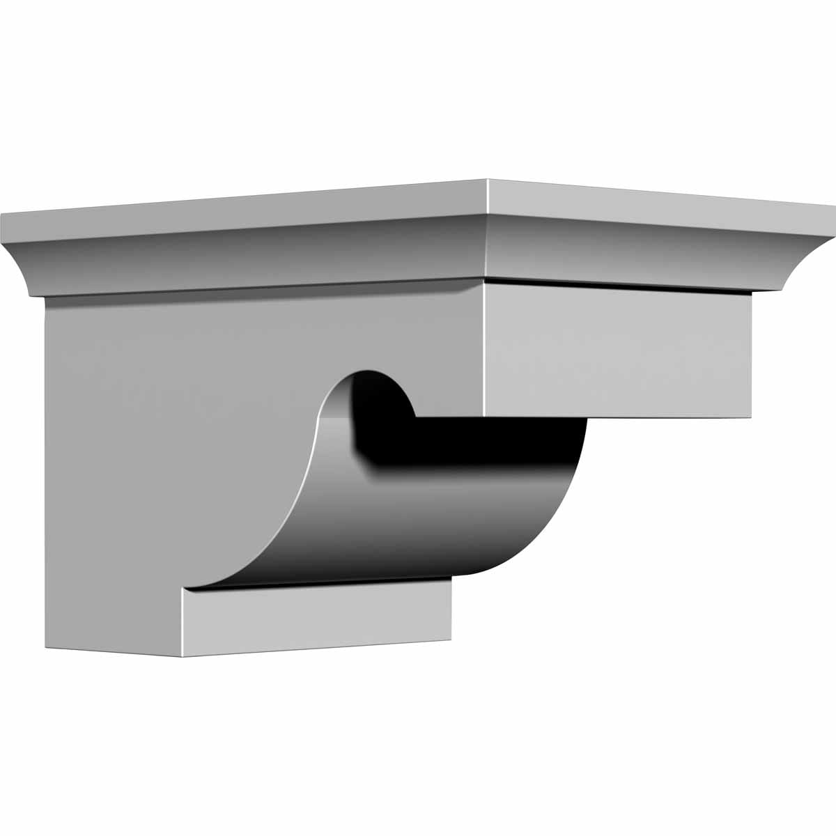 Ekena Millwork BKT07X07X05DU Dublin Polyurethane 7-in x 7-1/2-in x 5-in Off-white Urethane Standard bracket