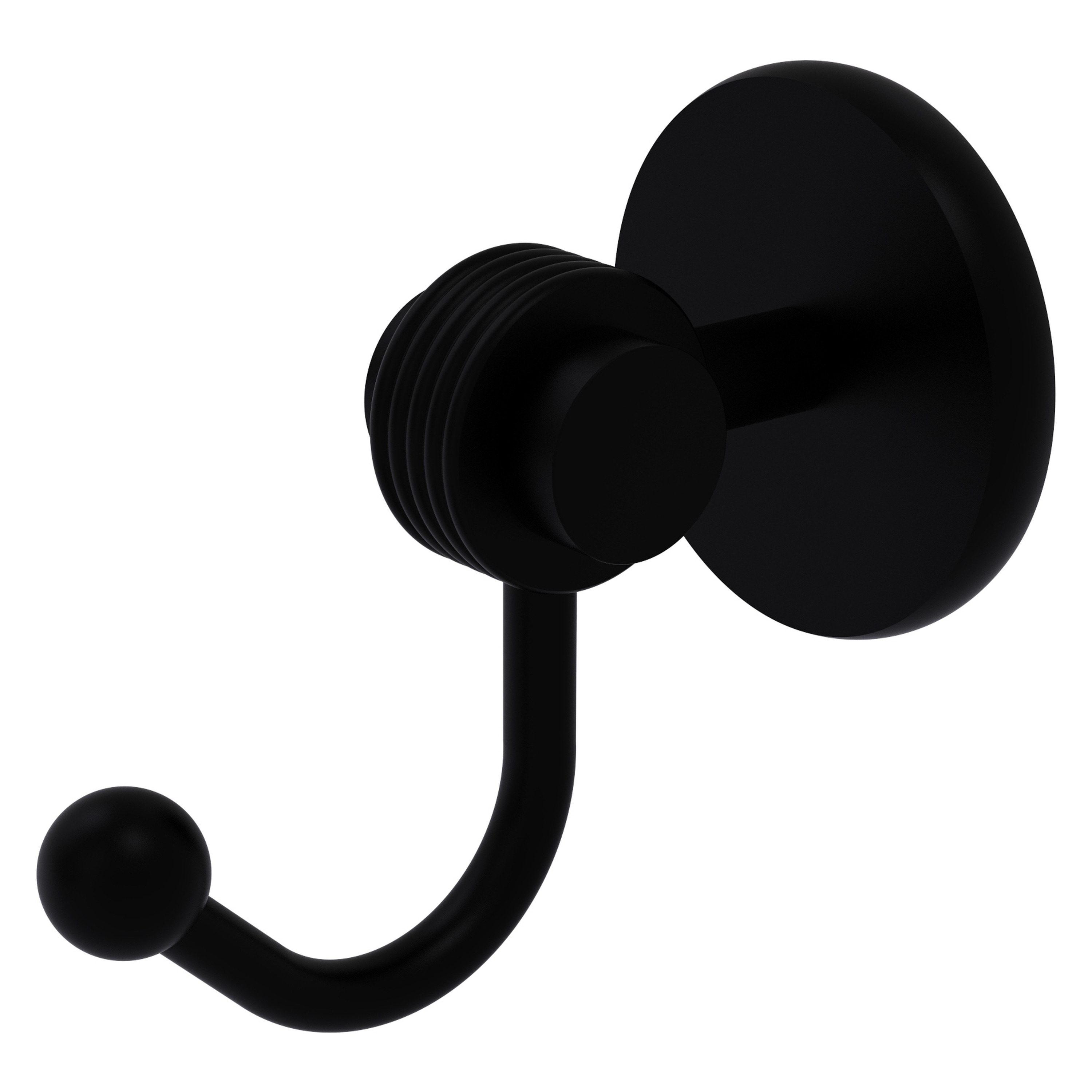 Allied Brass Satellite Orbit Two Matte Black Single Wall Mount Towel Hook in the Towel Hooks