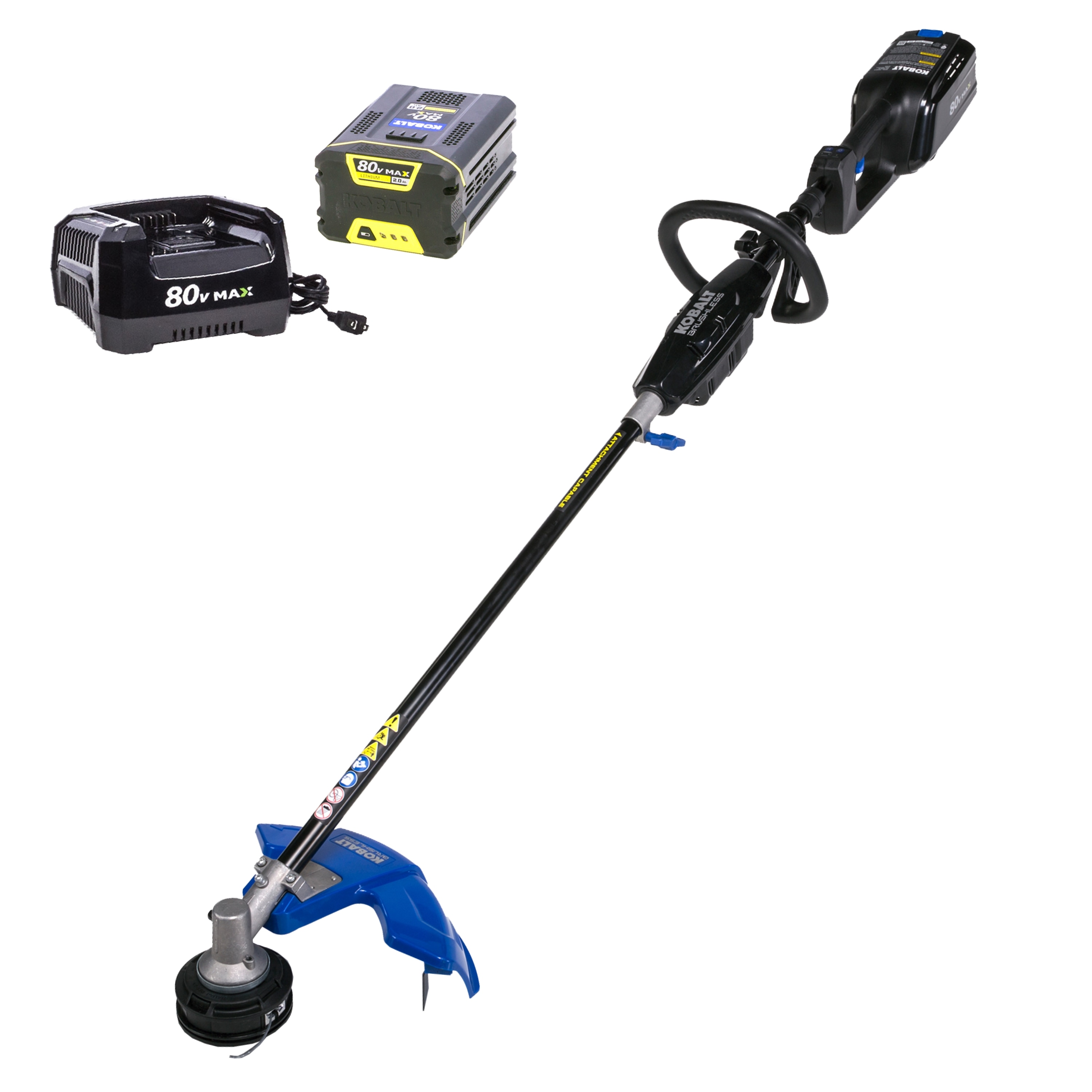 80-volt 16-in Straight Shaft Attachment Capable Battery String Trimmer 2 Ah (Battery and Charger Included) | - Kobalt KST 140XB-06