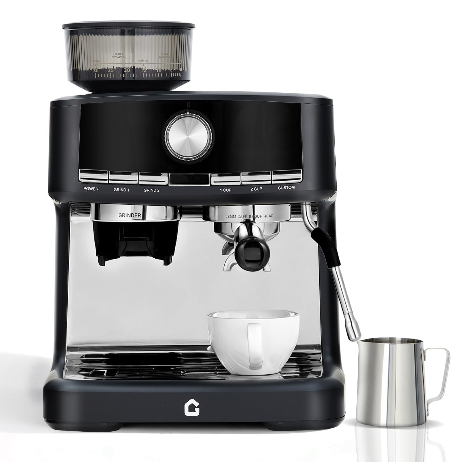 DEXSO 20 Bar Espresso Machine Grinder Steam Frother Black #ENCOREPHOBA10706