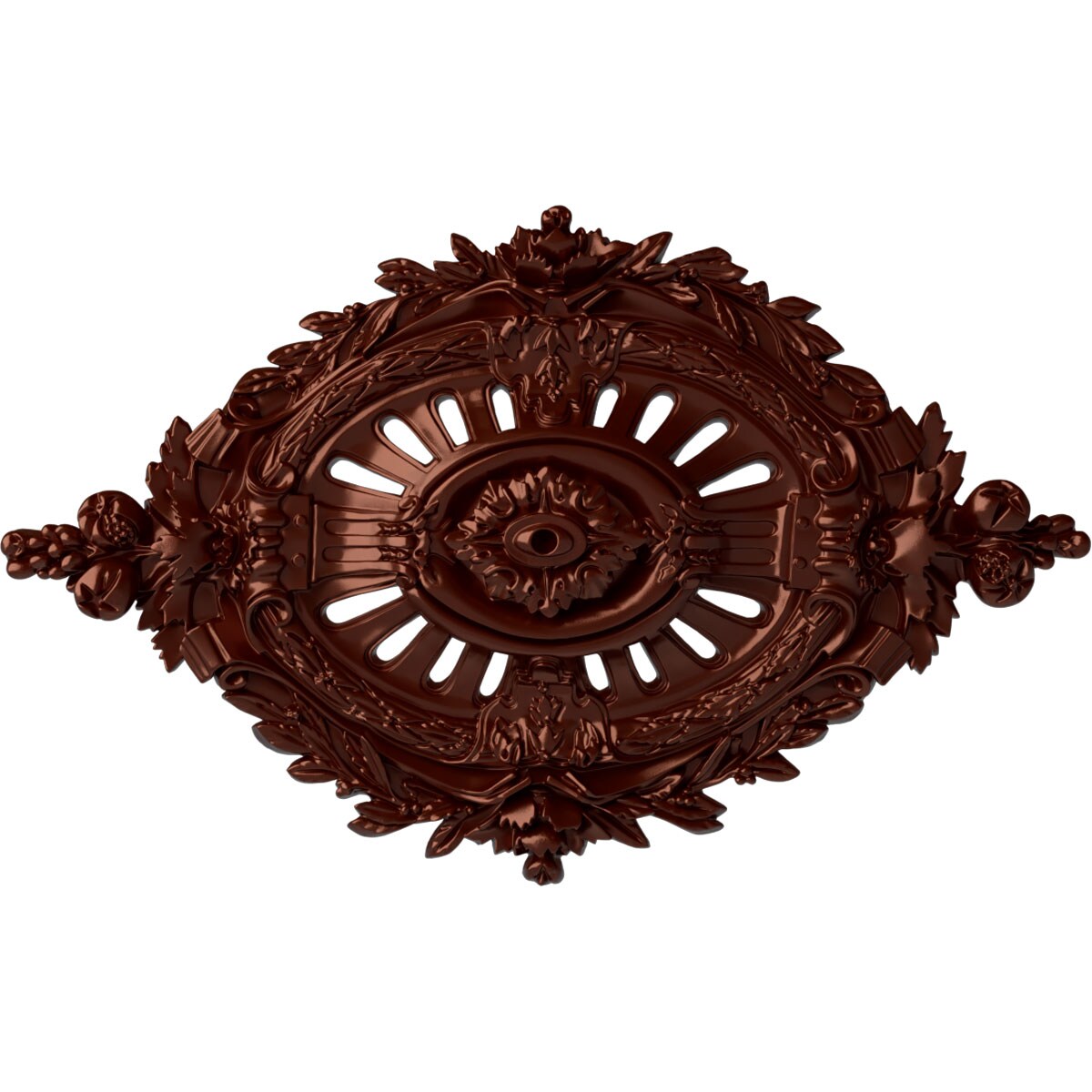 Ekena Millwork CM35X22ANACS Antonio 22.5-in W x 35.5-in L Painted Antique Copper Polyurethane Whole Ceiling Medallion