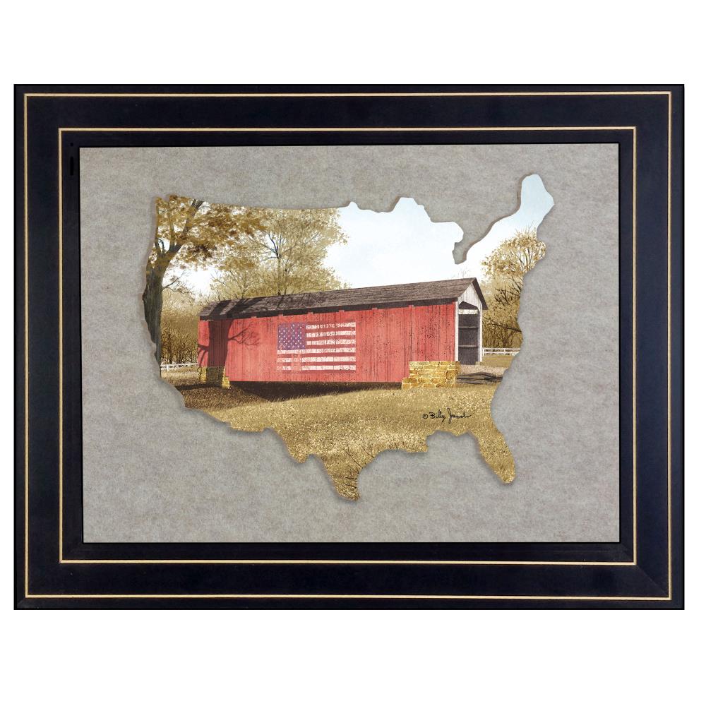 Trendy Decor 4U BJ446USA-E-704G Black Wood Framed 15-in H x 19-in W Vintage/Retro Paper Print