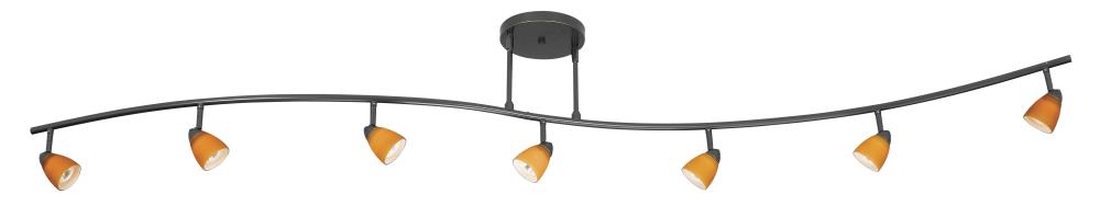 Cal Lighting 954-77L-DB/AM Serpentine 7-Light 84-in Dark Bronze Dimmable Standard Track Bar Fixed Track Light Kit