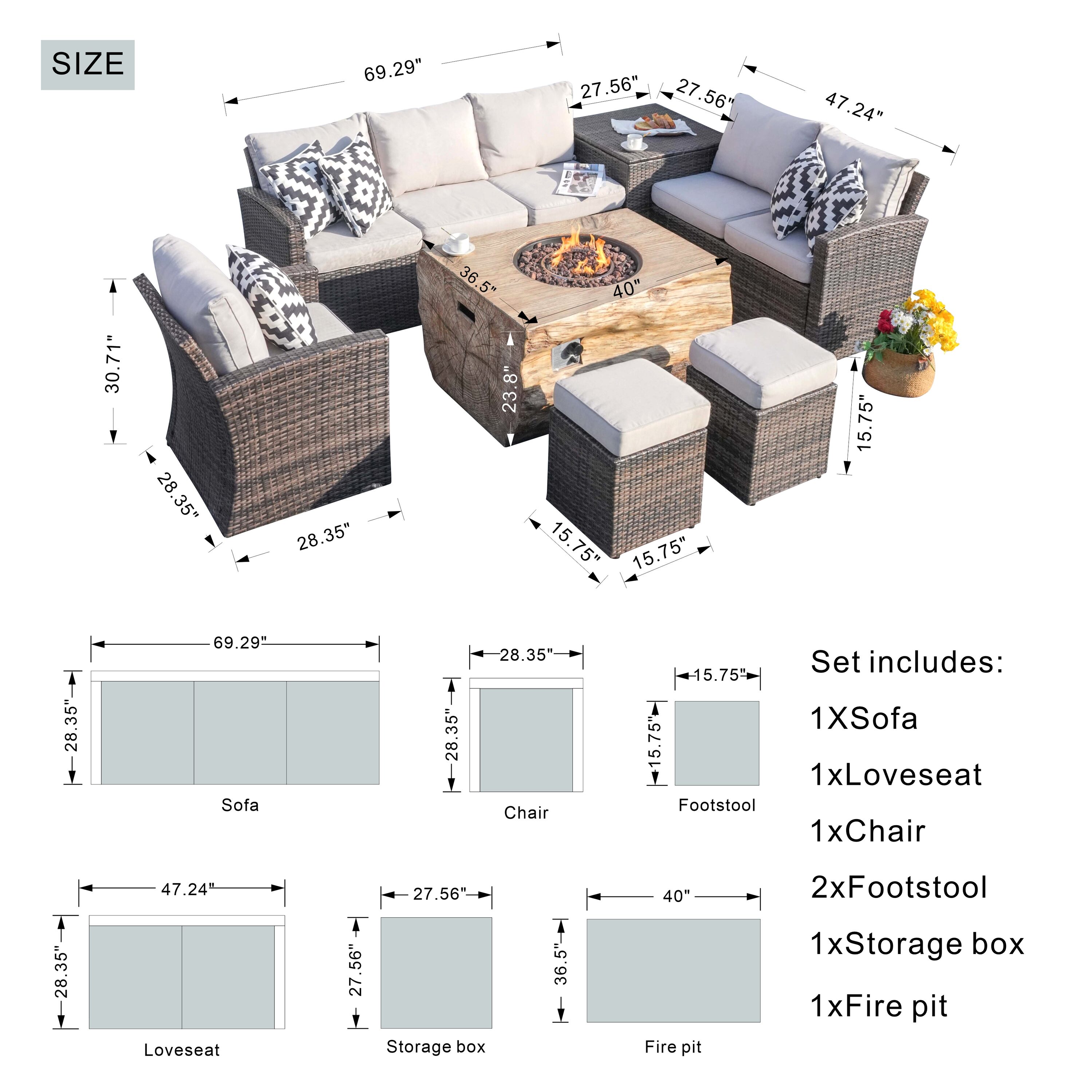 Moda Furnishings MAG-1403B-2170-B Patio-Conversation-Sets - View #18