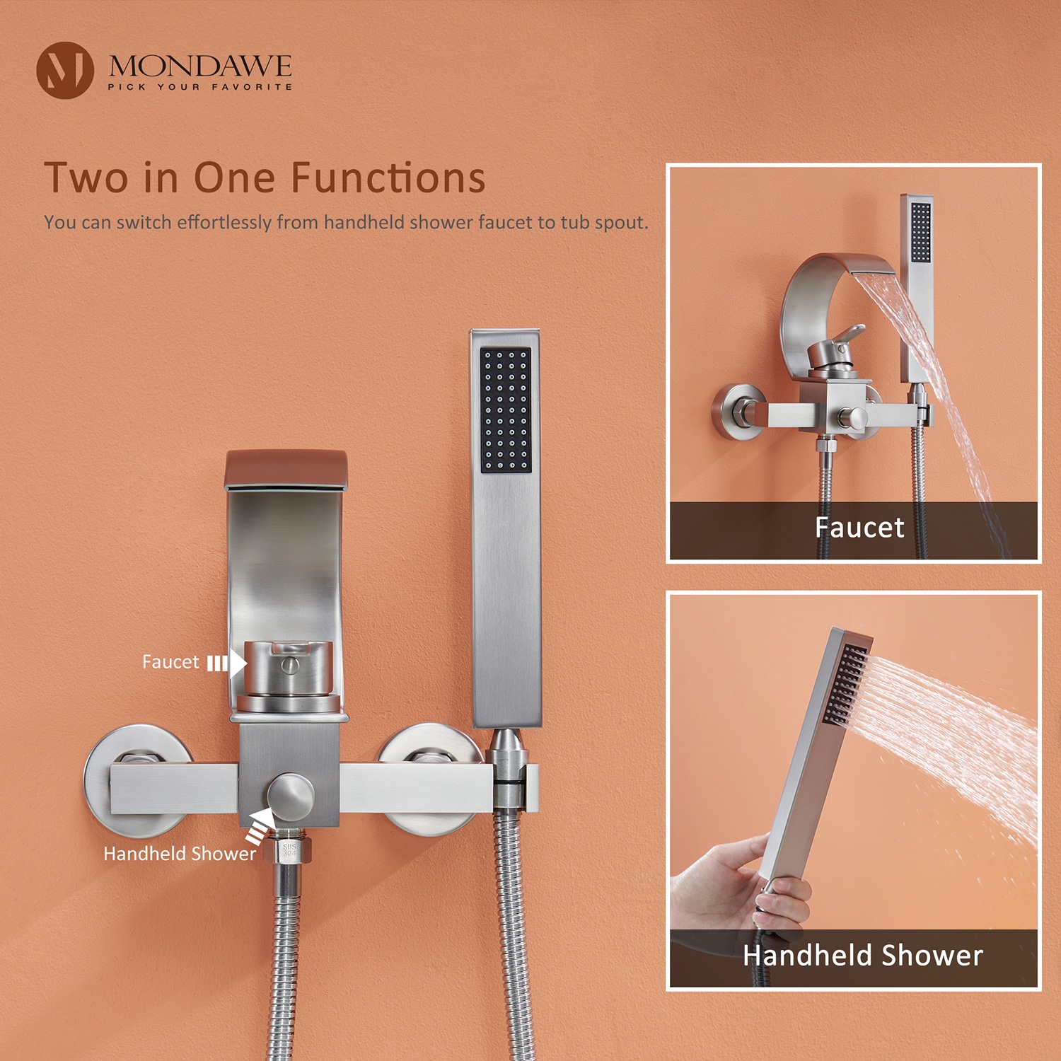 Mondawe WF-5525-NB Roman-Tub-Faucets - View #4