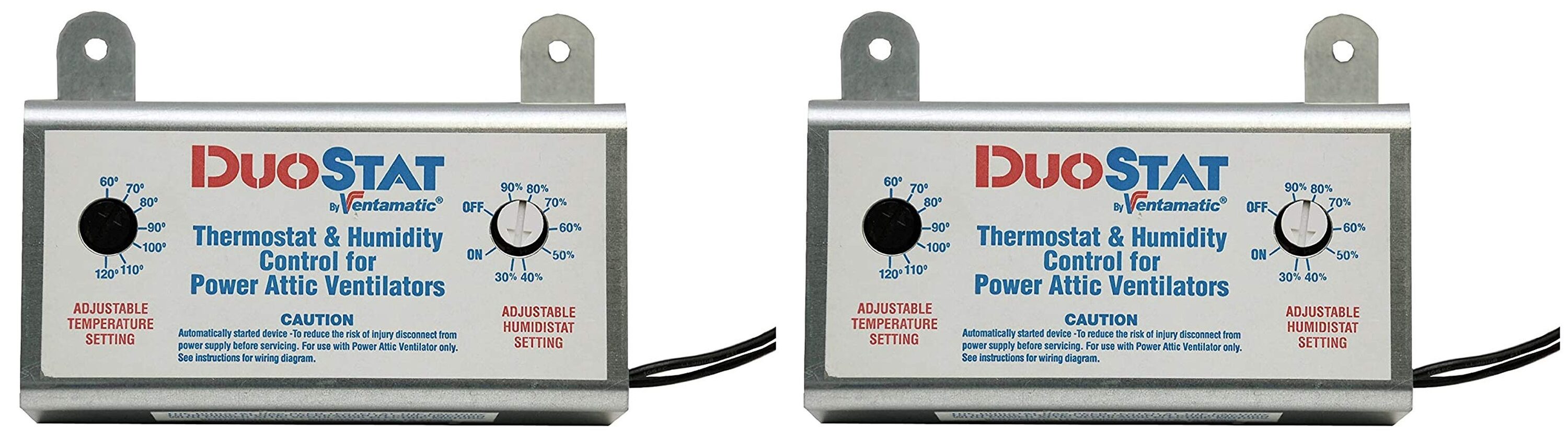Ventamatic  XXDUOSTAT Adjustable Dual Thermostat/Humidistat Control for Power Attic Ventilators (Two Pack)