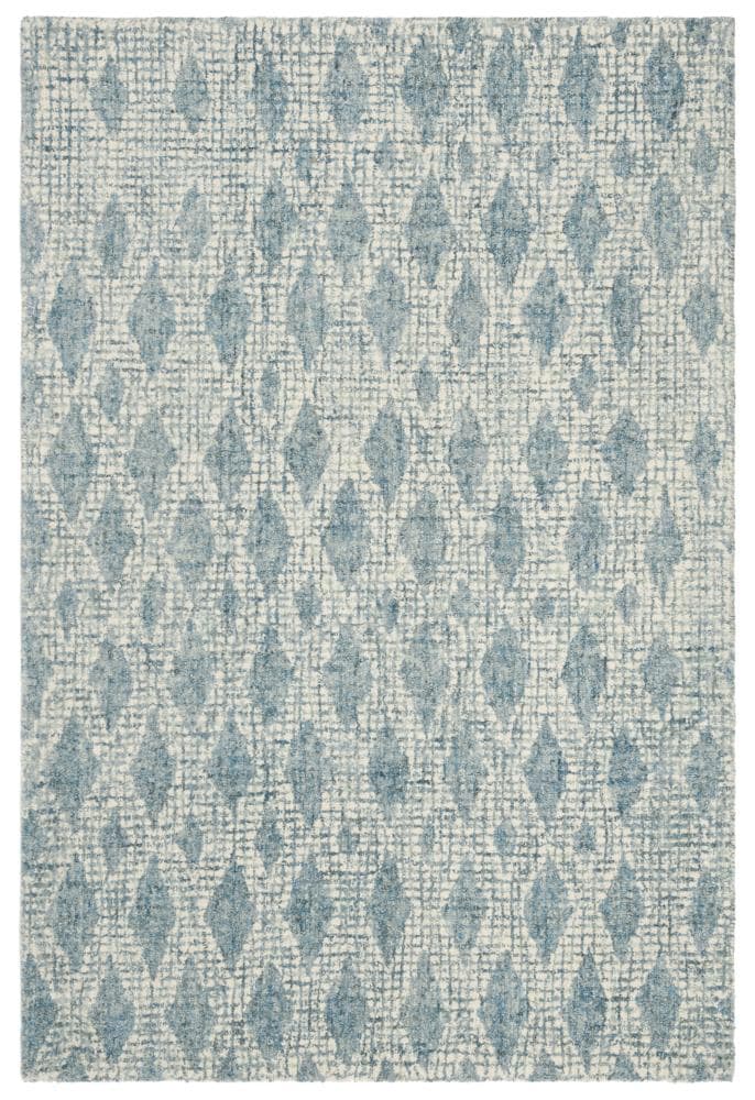 Ivory Abstract Handmade Wool 4' x 6' Reversible Rug
