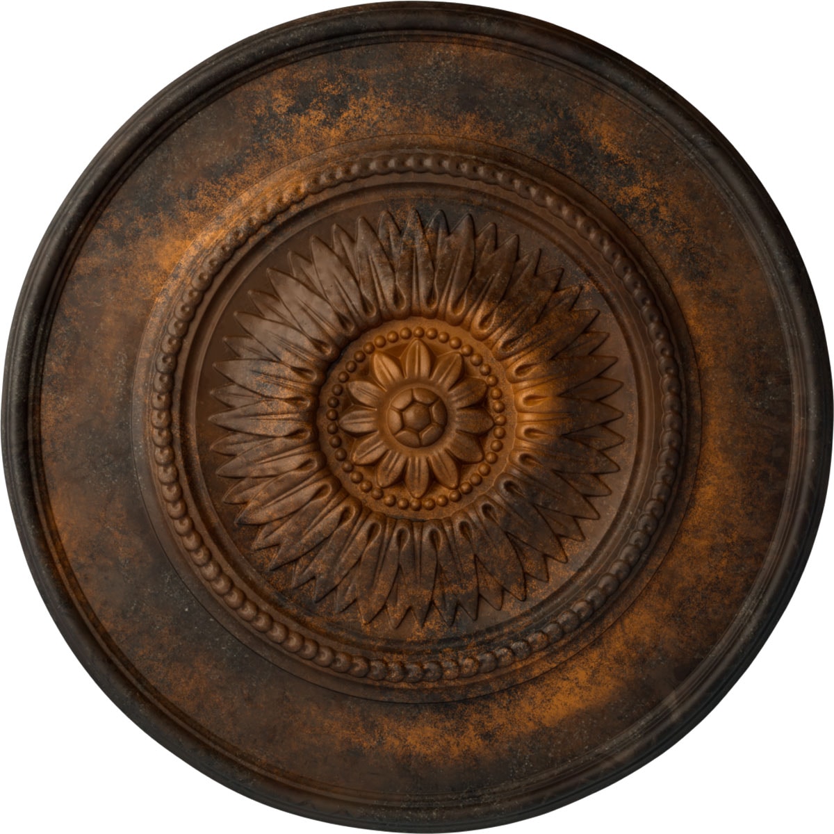 Ekena Millwork CM23FLRUS Floral 23.5-in W x 23.5-in L Painted Rust Polyurethane Whole Ceiling Medallion