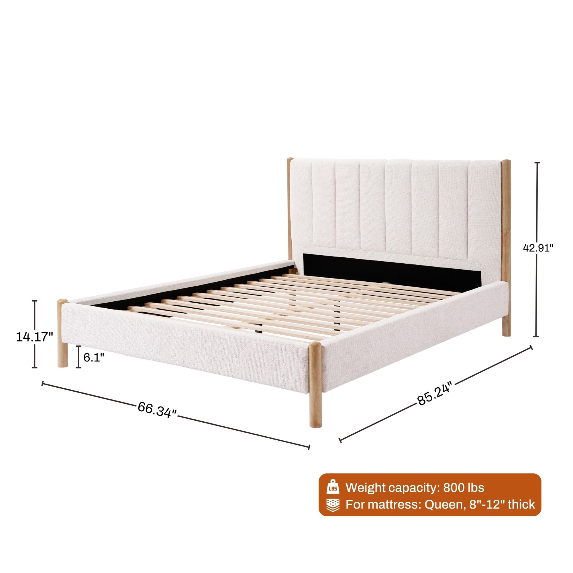LuxenHome WHIF2141 Upholstered-Headboards - View #2