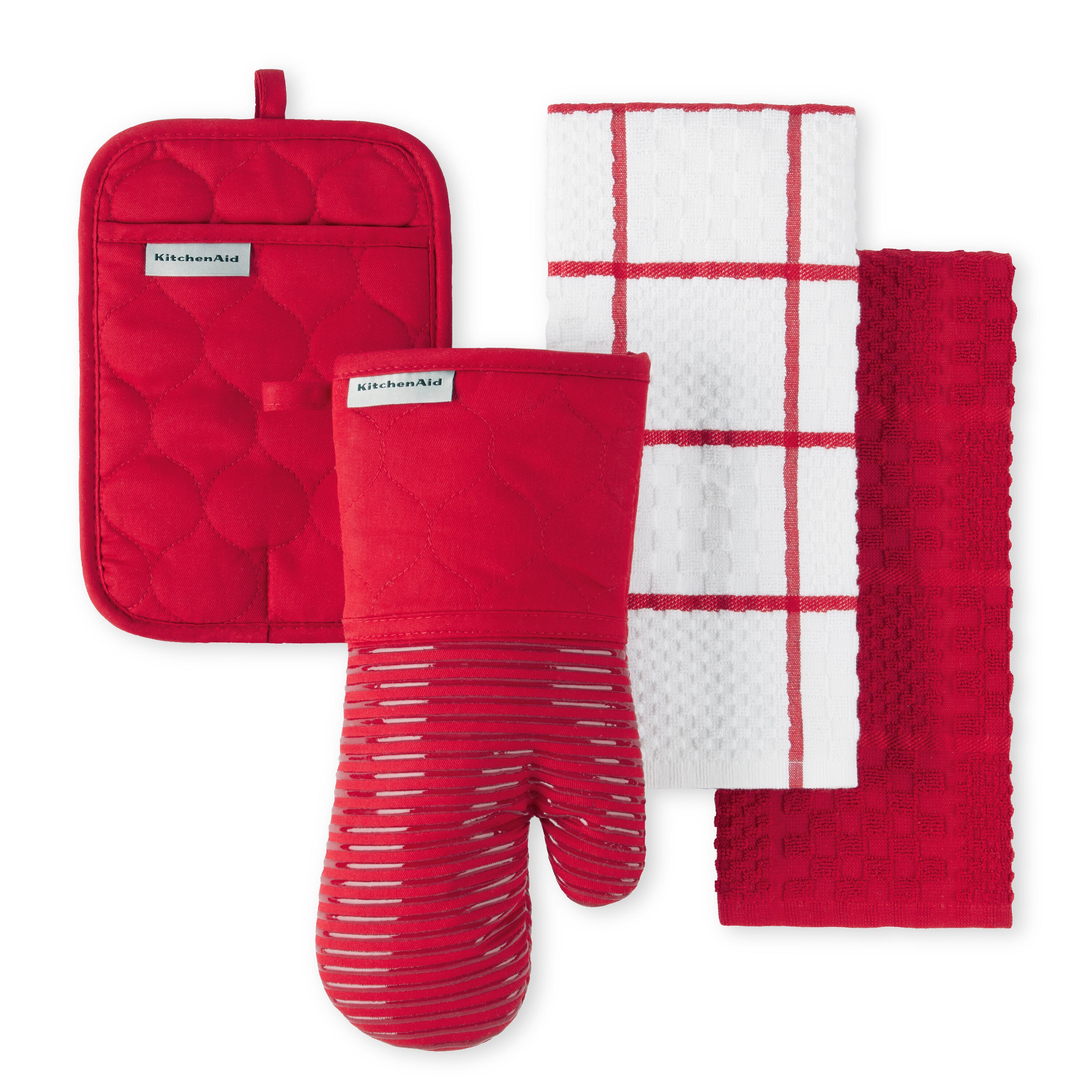 KitchenAid Albany Kitchen Towel, Set of 4 - Passion Red