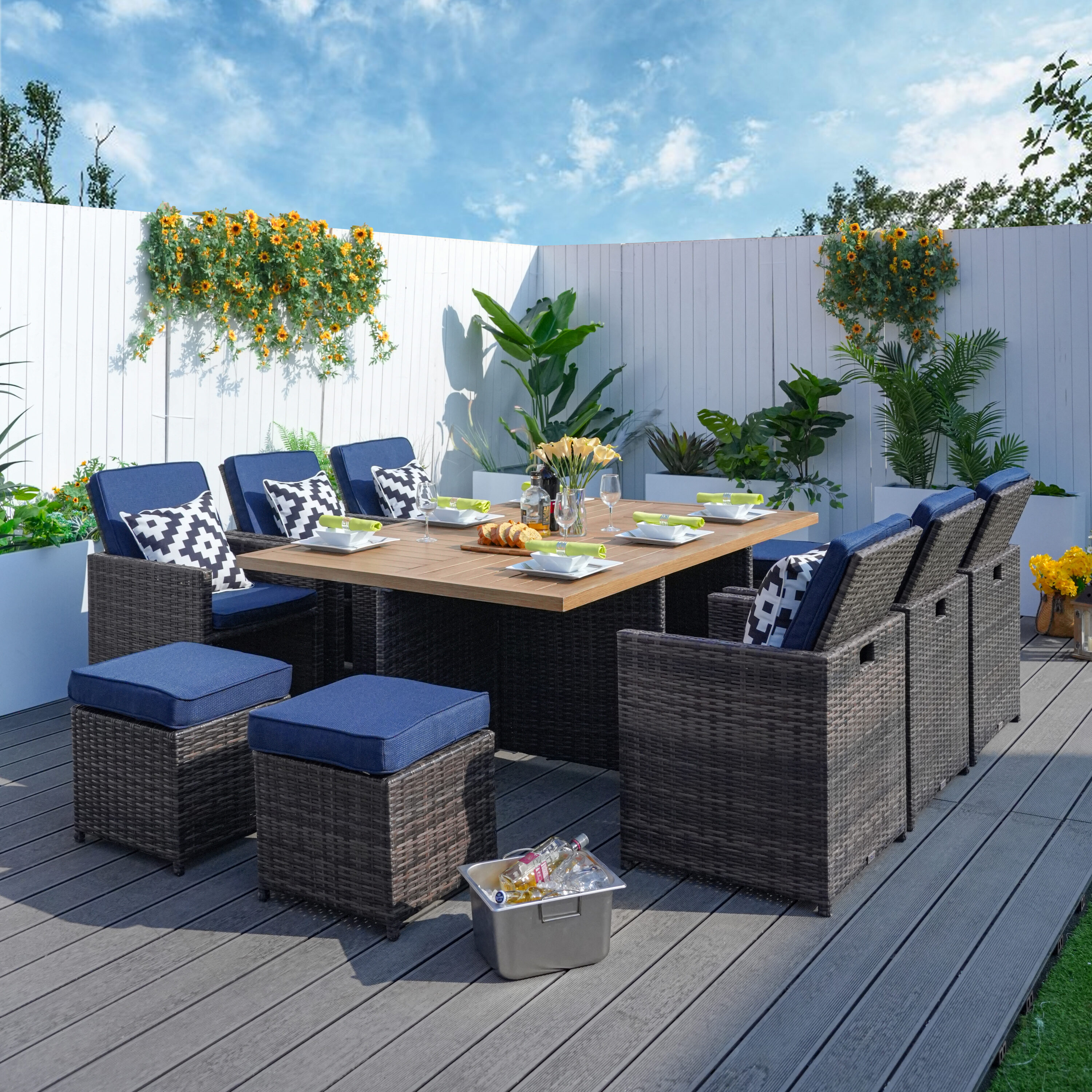 Direct Wicker DWD-3234BRA-BLUE Patio-Dining-Sets - View #5