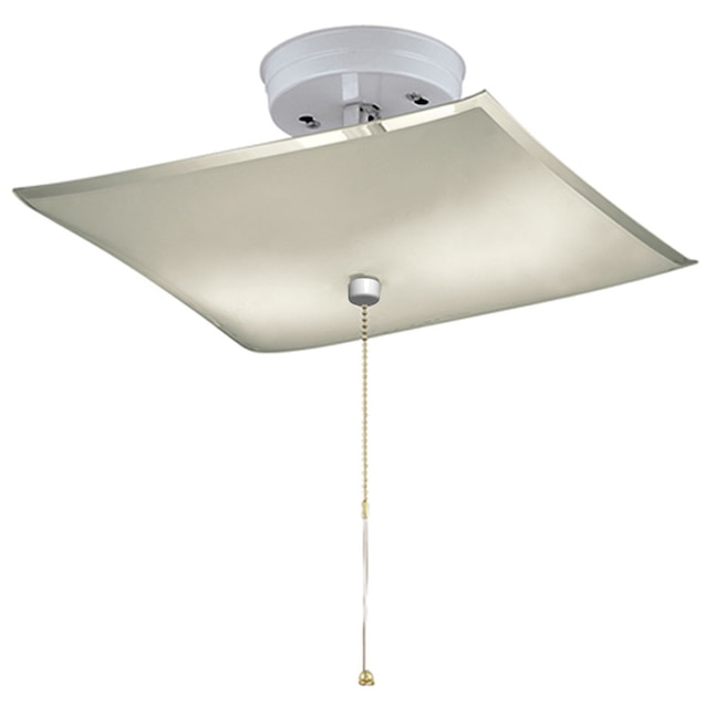 Project Source 1 Light 11 81 In White Semi Flush Mount The Lighting Department At Com - How To Replace A Pull Chain Ceiling Light Fixture