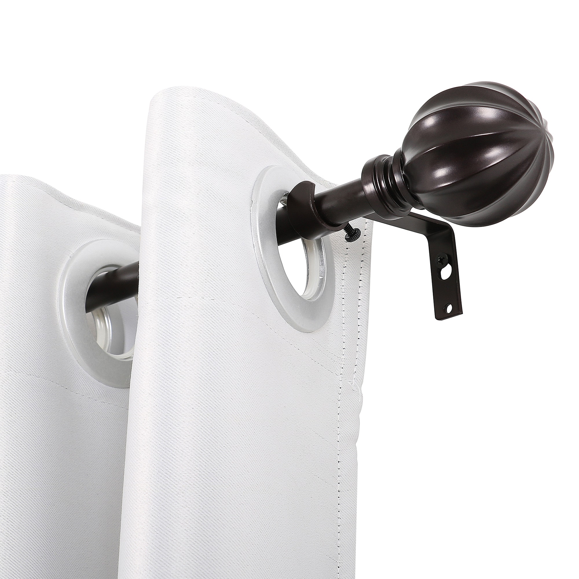Utopia Alley D54RB 48-in to 86-in Oil rubbed bronze Iron Single curtain rod with Finials