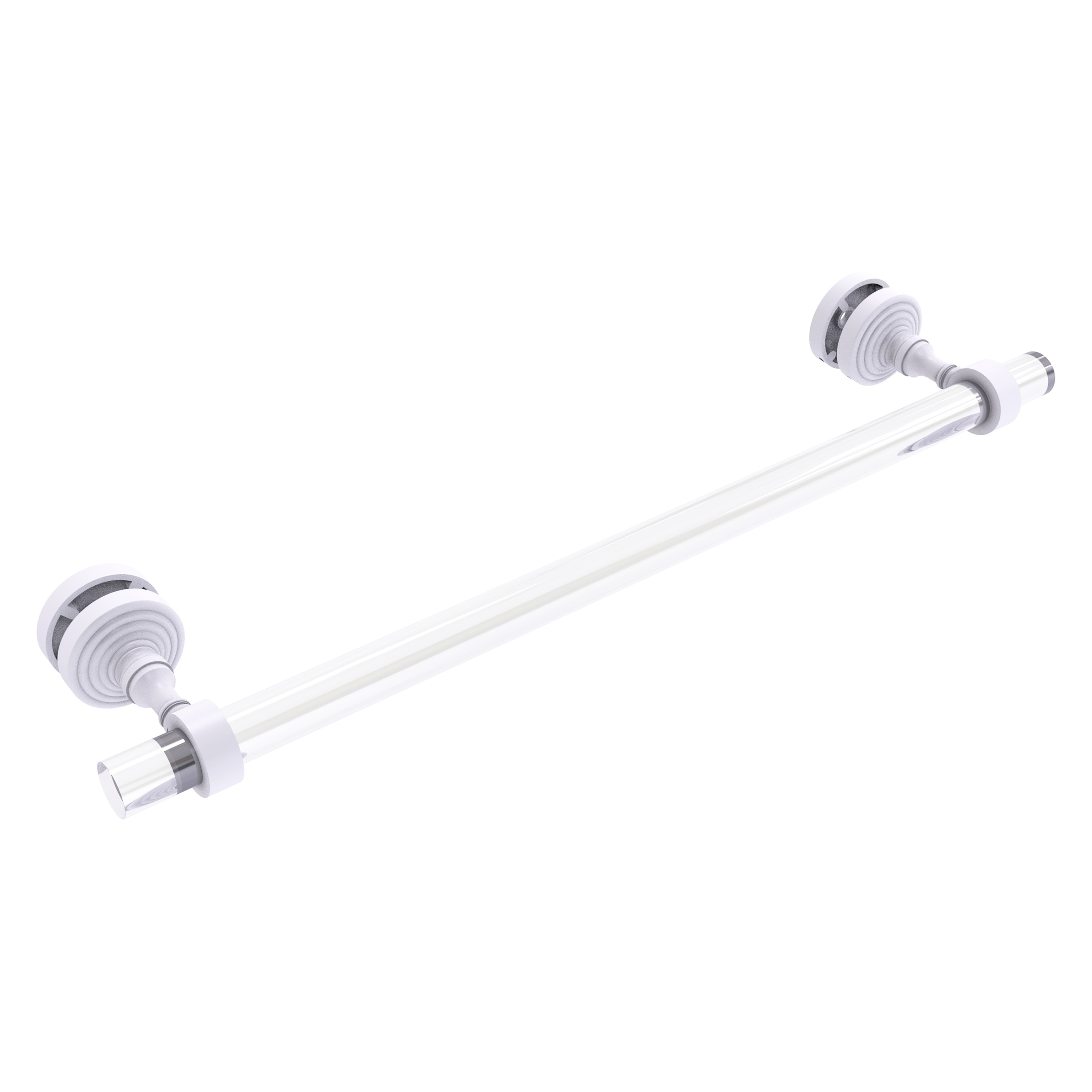 Allied Brass PG-41-SM-18-WHM Pacific Grove 18-in Matte White Wall mount Single Towel Bar
