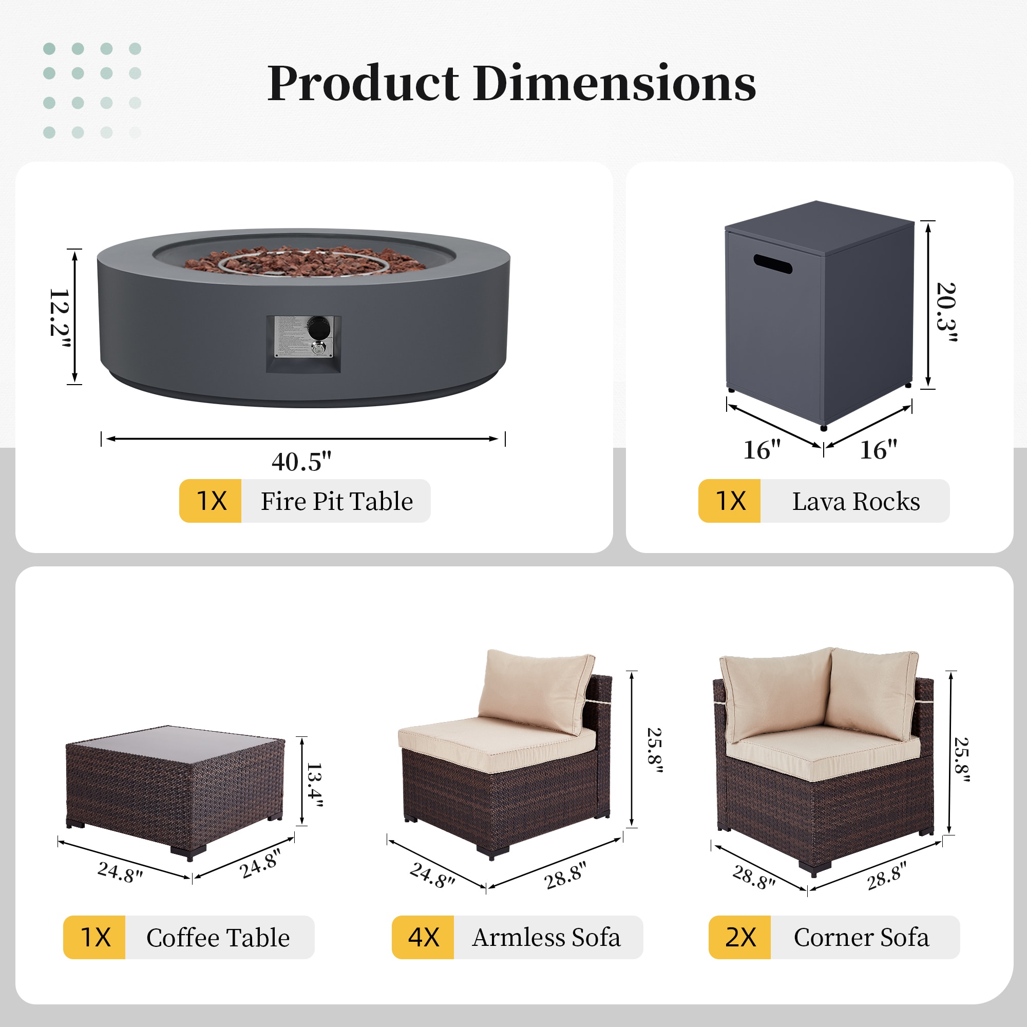 UPHA PL-2CZ-42TPDK-Z1 Patio-Conversation-Sets - View #10