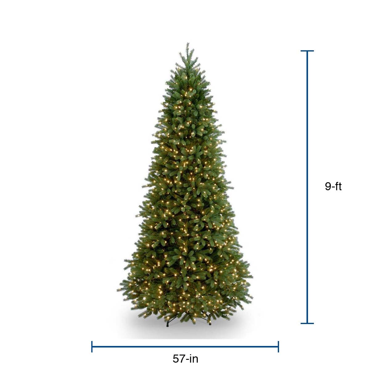 National Tree Company 9-ft Fraser Fir Pre-lit Slim Artificial Christmas ...