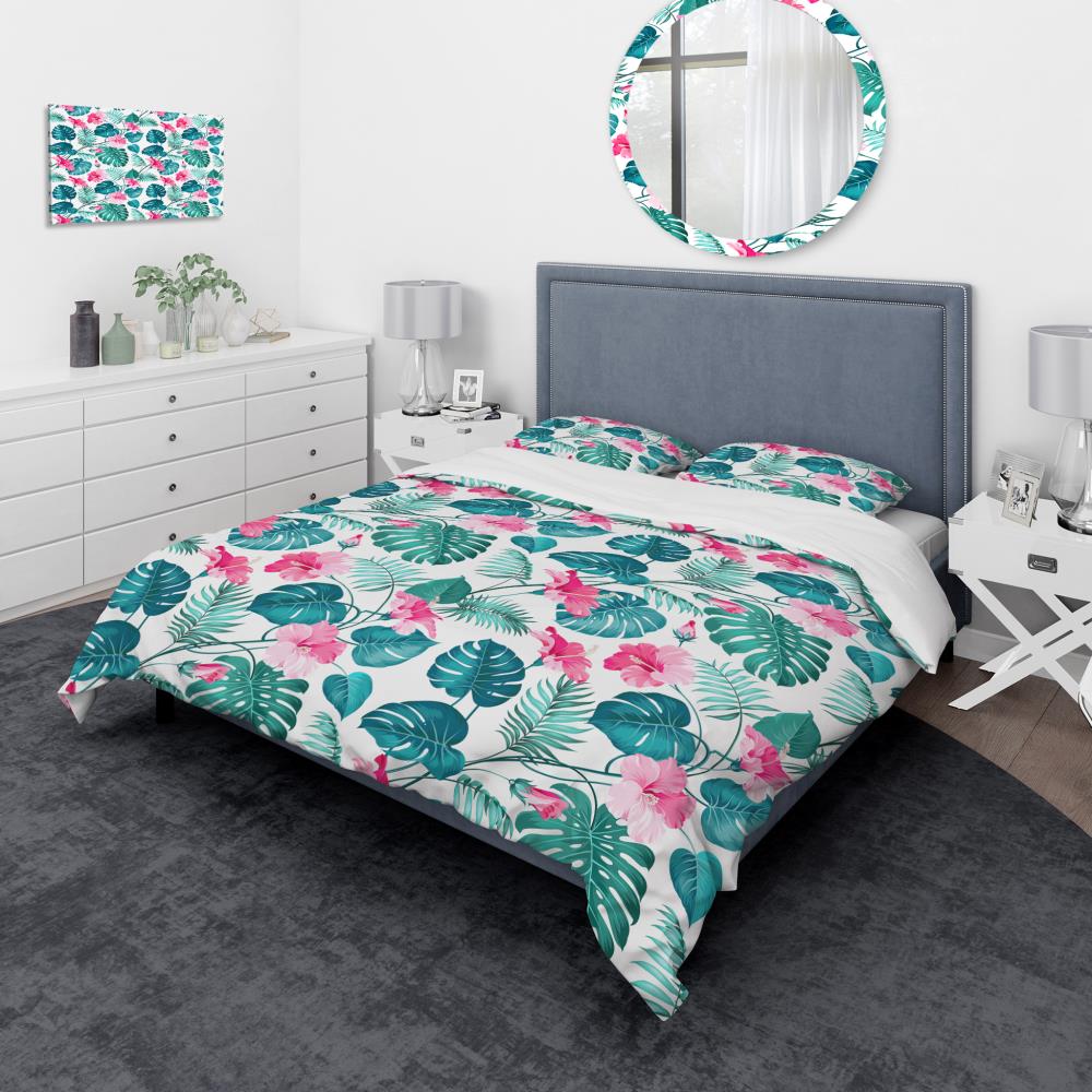 Designart BED18947-Q 3 -Piece Green Queen Duvet cover Set