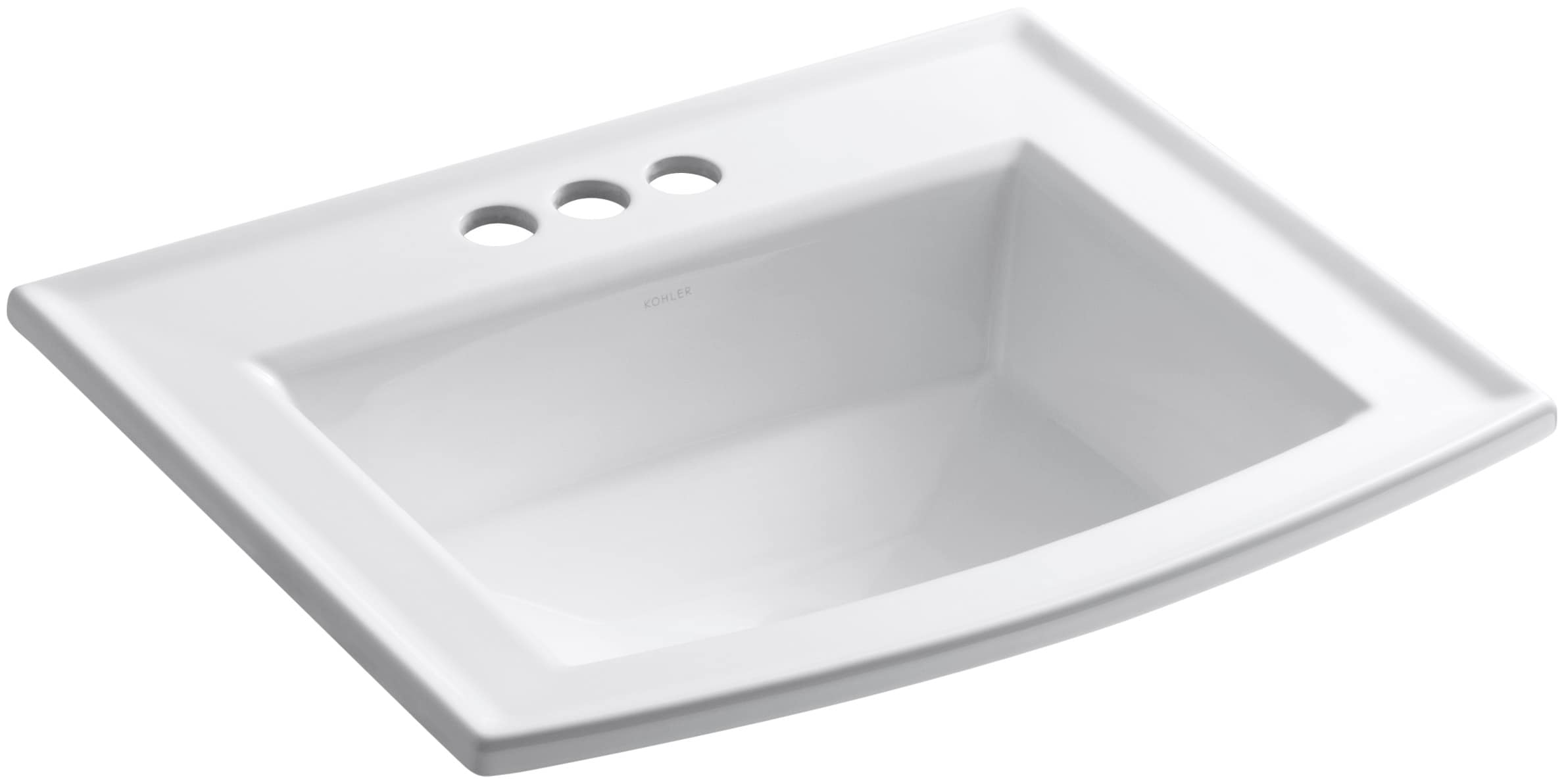  2356-4-0 Archer Vitreous China 19.4375-in Drop-in Rectangular Traditional White Bathroom Sink