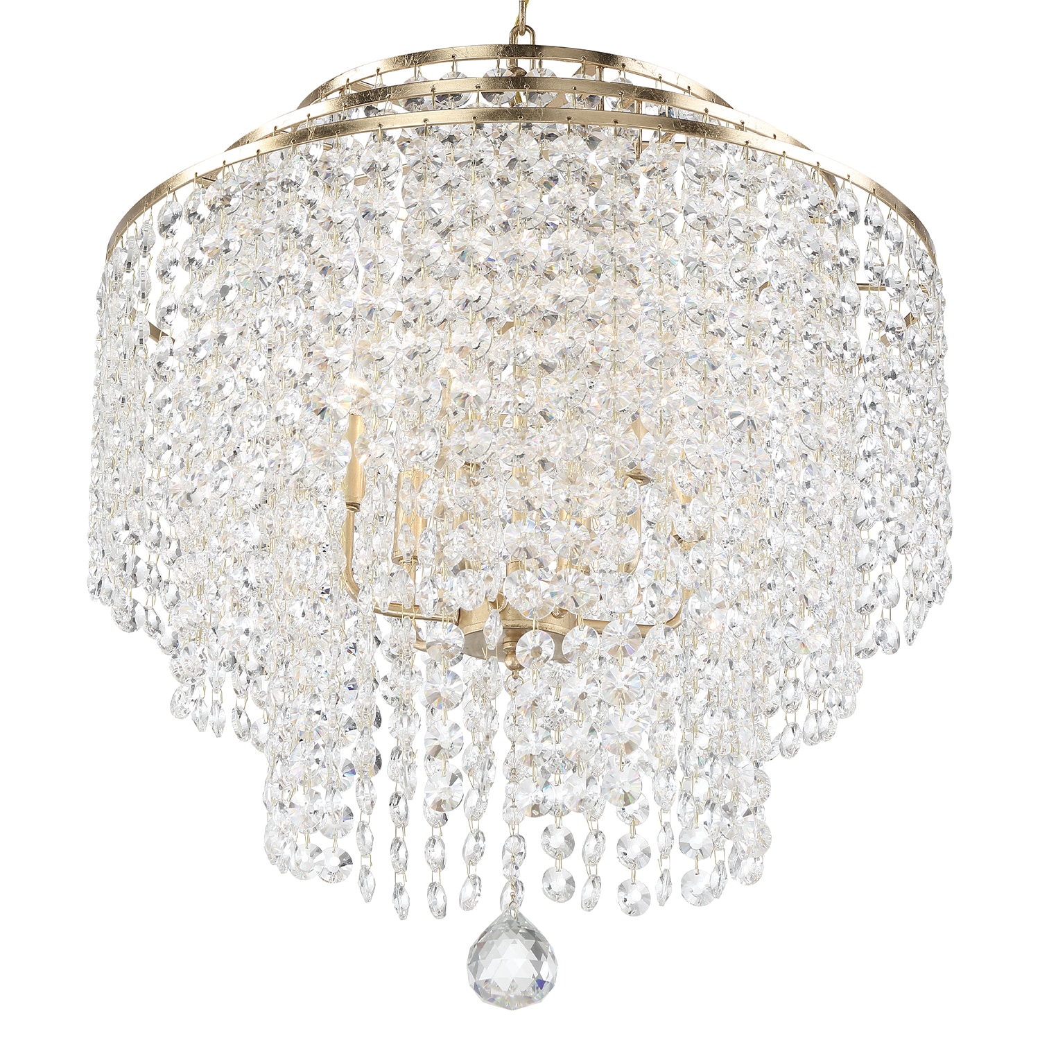 Gabrielle Antique Gold 6-Light Crystal Chandelier