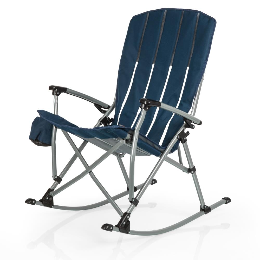 Picnic Time Polyester Navy Blue Folding Camping Chair (Adjustable