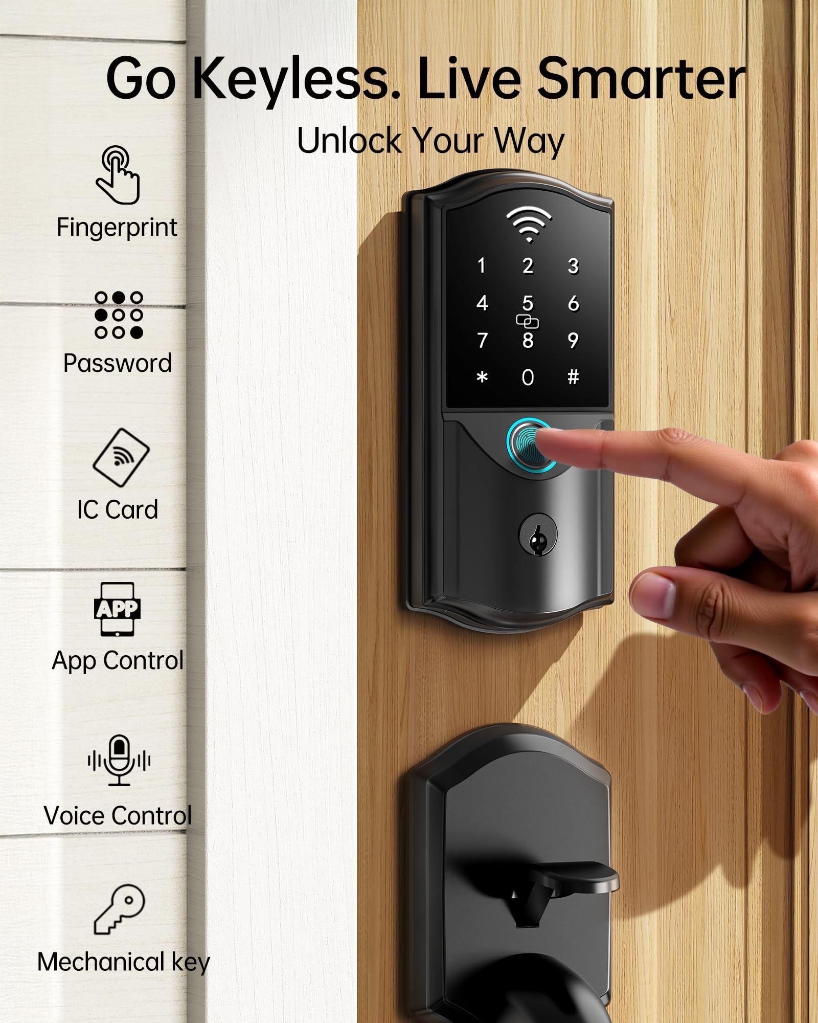 Adrinfly LAD0509M16 Electronic-Door-Locks - View #4