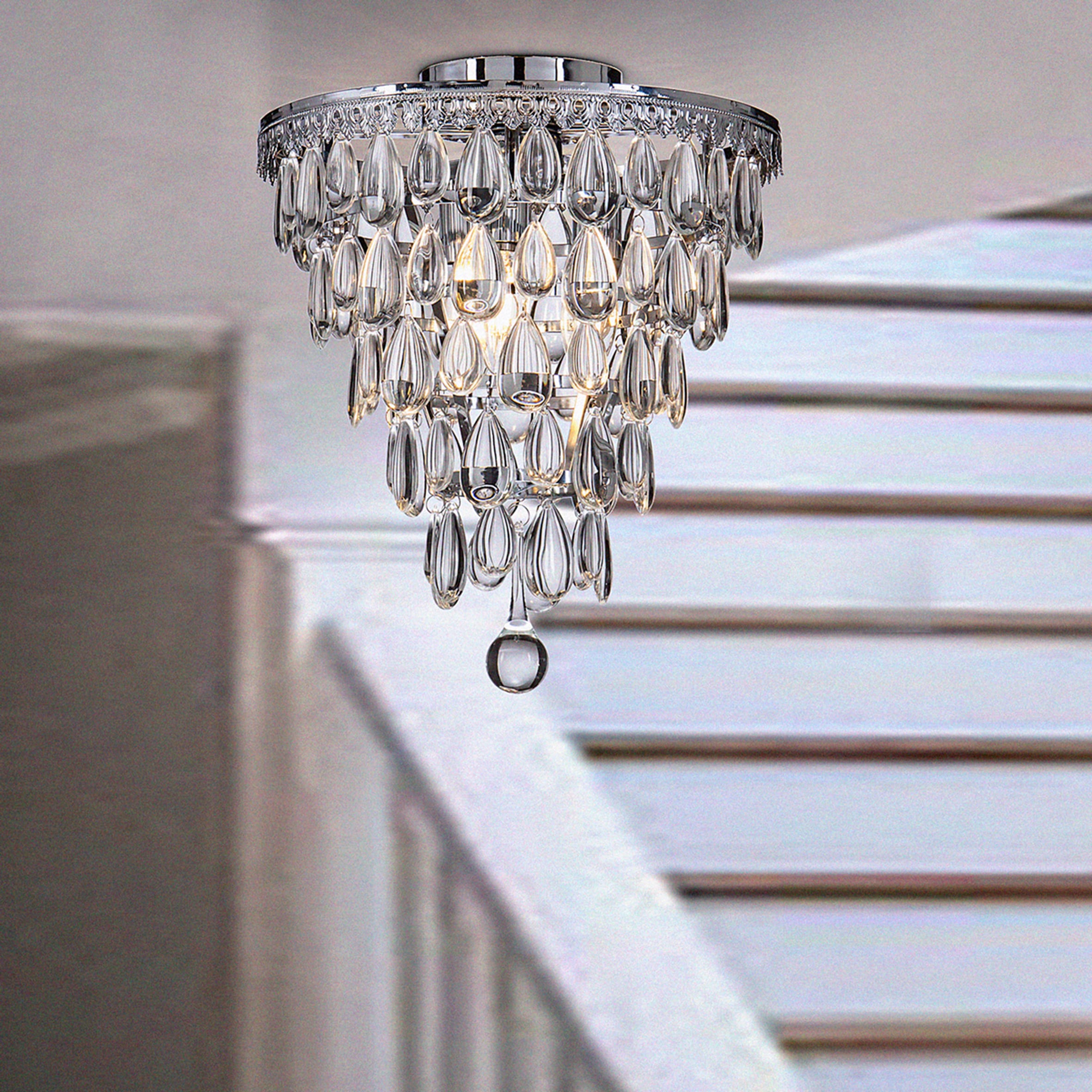 AloaDecor Lighting LC7003D31CR06A 3 -Light 12-in Chrome Flush Mount Light