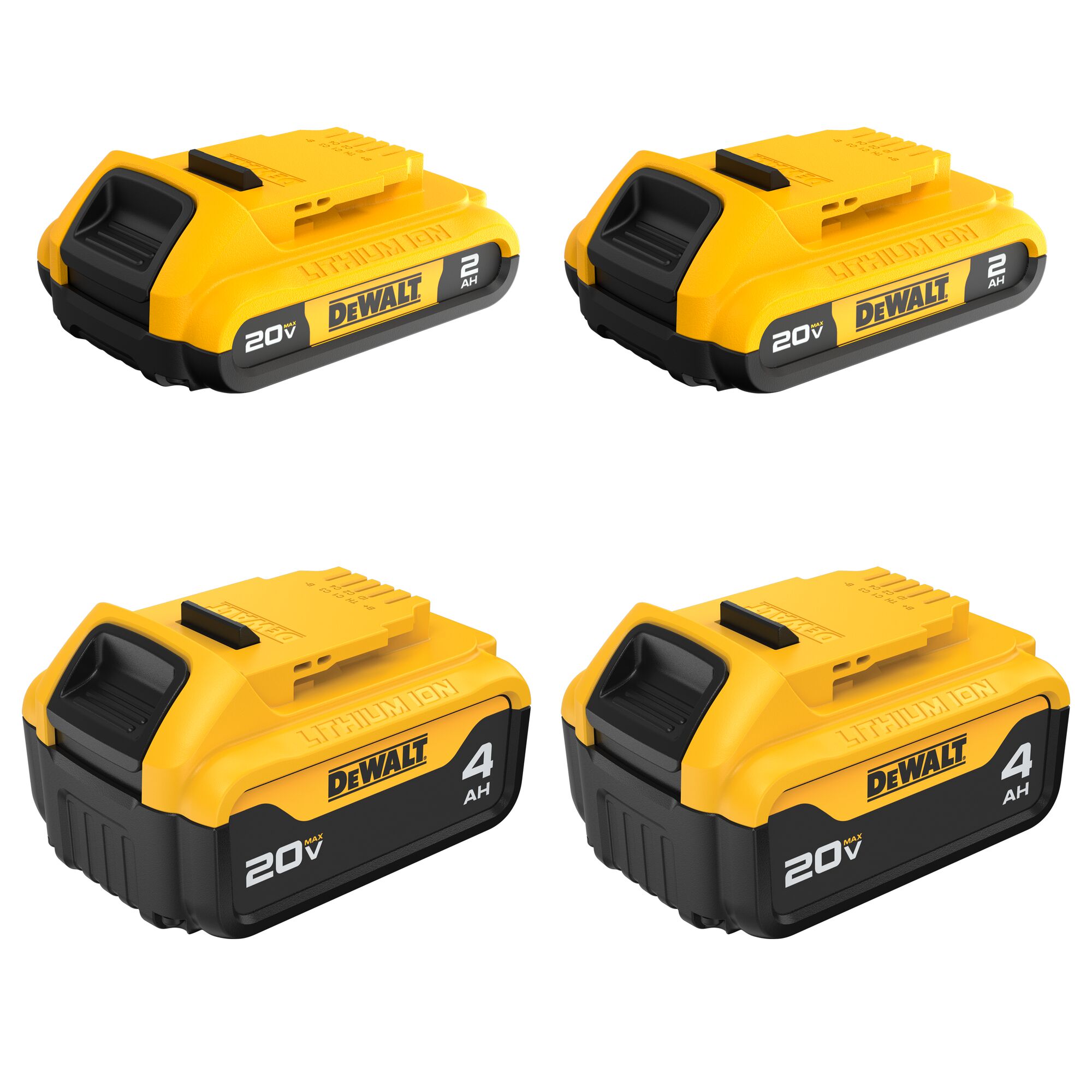 DEWALT 20-V 4-Pack Lithium-ion Battery (2 Ah and 4 Ah)