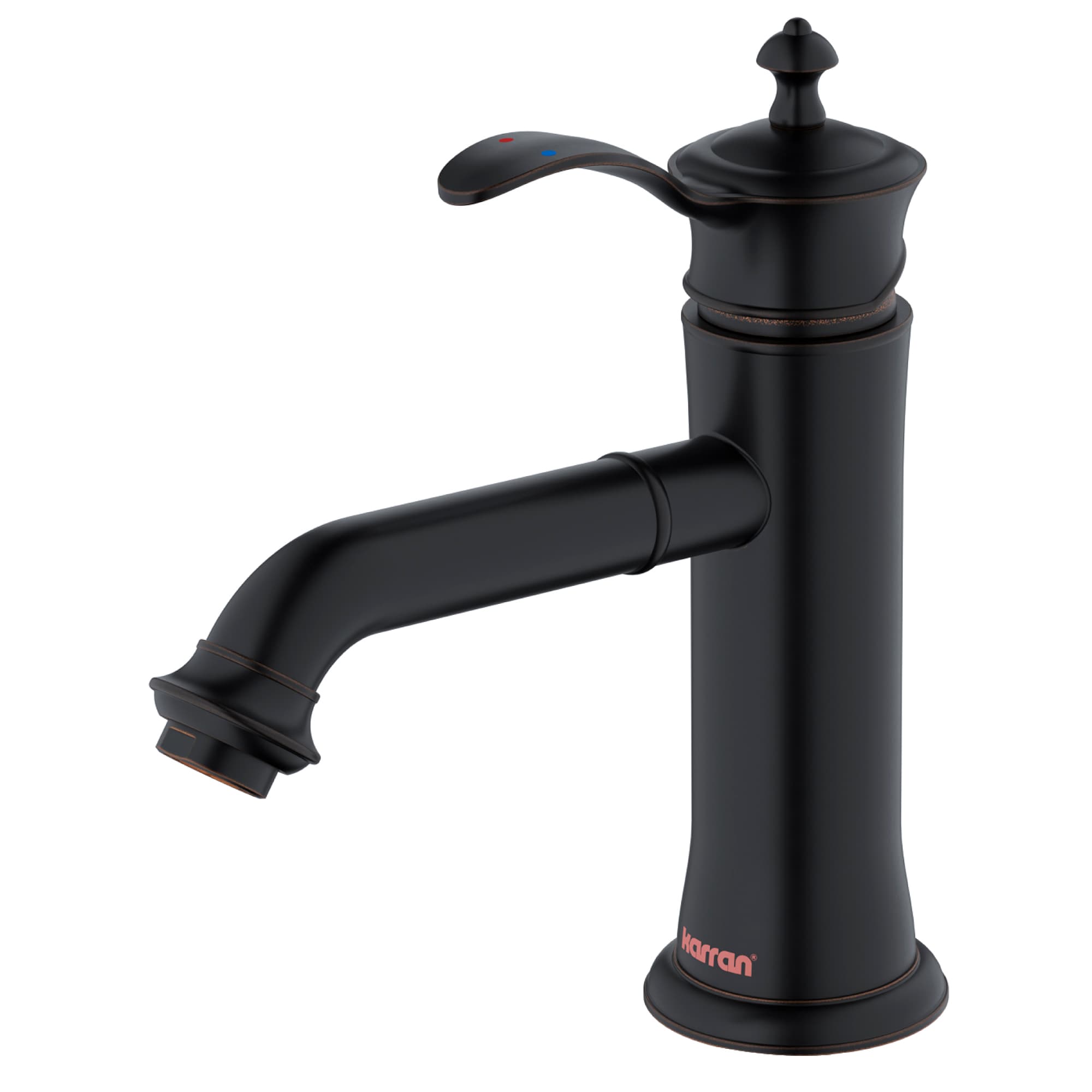 Karran KBF470ORB Vineyard Oil Rubbed Bronze Single hole 1-handle WaterSense Low-arc Residential Handle Bathroom Sink Faucet with Drain