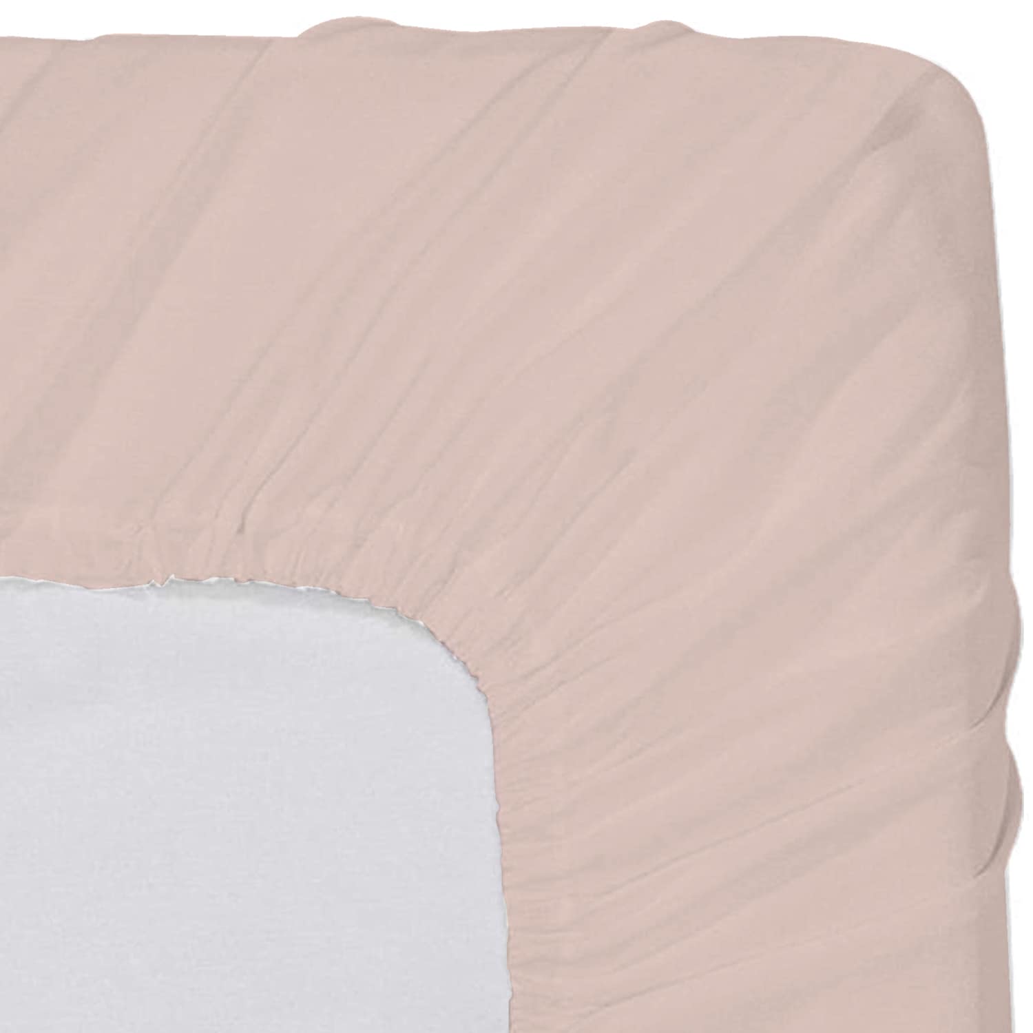 Blush King Size Cotton Percale Fitted Sheet Set