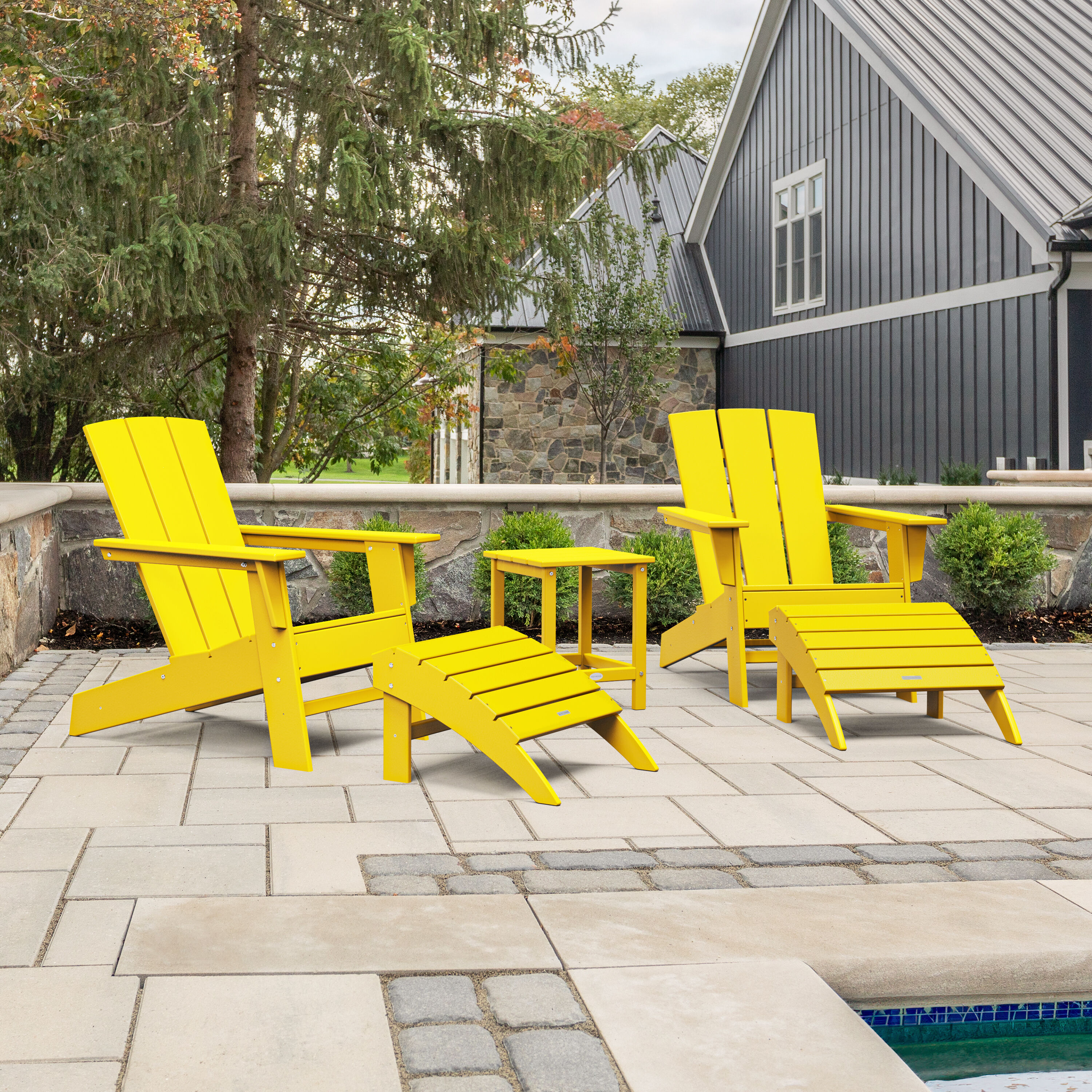 allen + roth by POLYWOOD PWS2726-1-LE Oakport 5 -Piece Patio Conversation Set