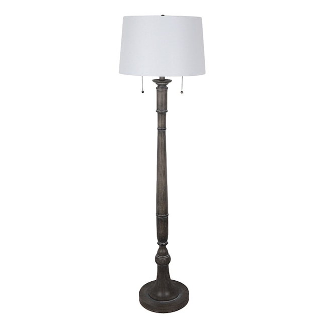 58 75 In Grey Wash Shaded Floor Lamp, Are Torchiere Lamps Safe