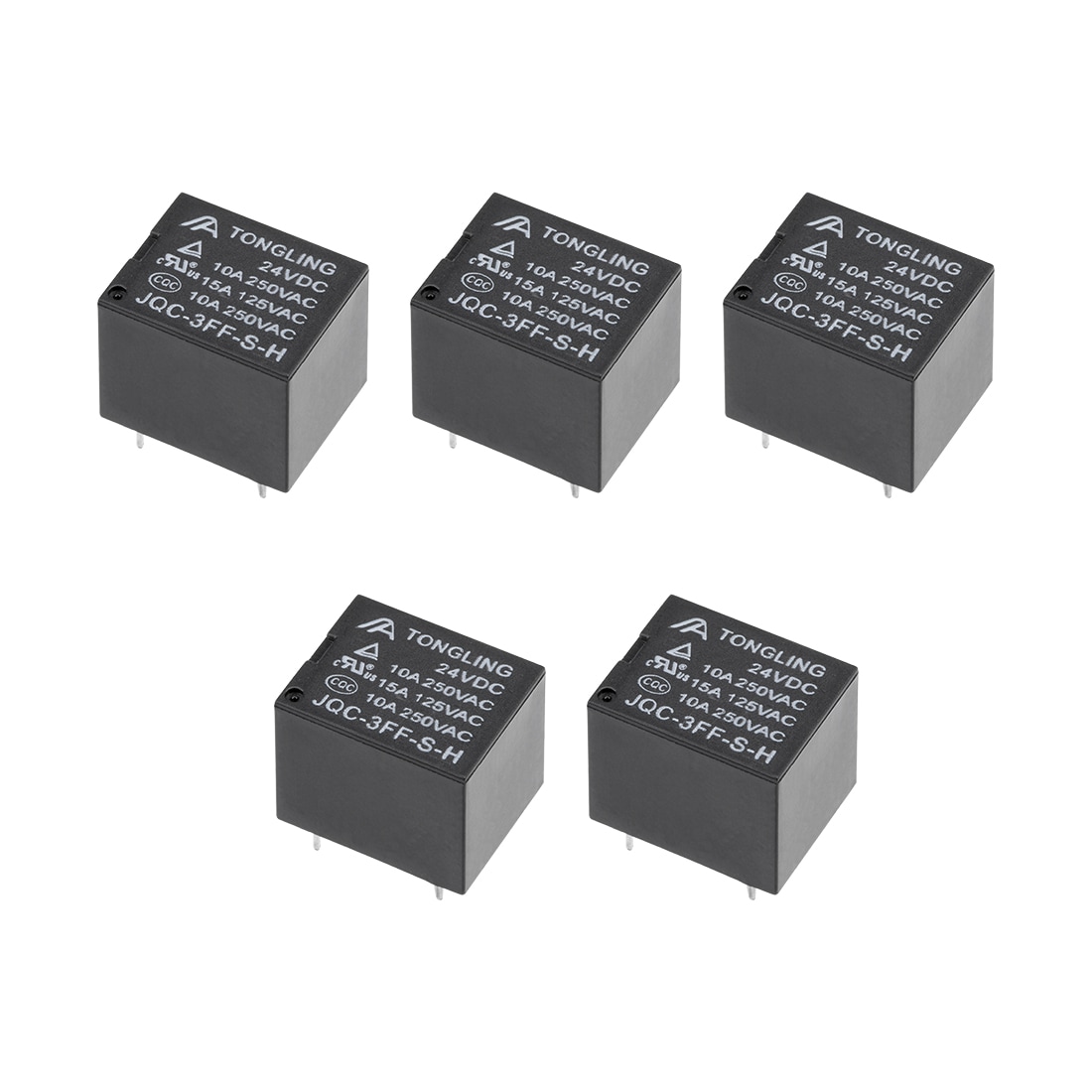 Unique Bargains 5 Pcs JQC-3FF-S-H DC 24V Coil SPST 4 Pin PCB Electromagnetic Power Relay #S25093002UX0481
