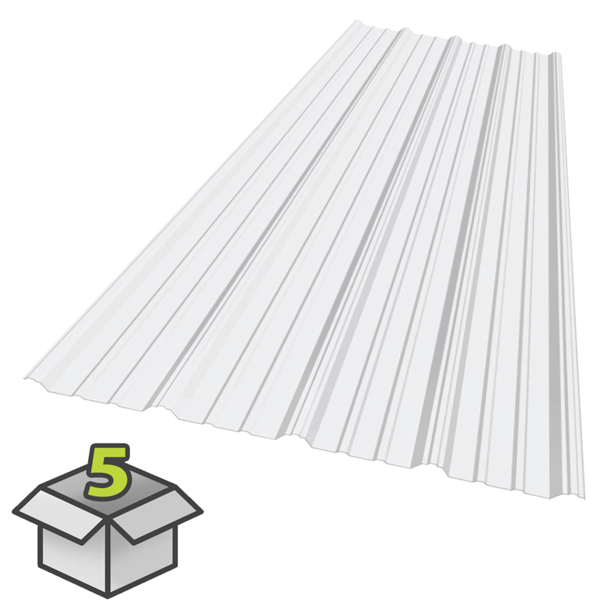 SUNSKY 401029 3-Feet x 6-Feet Corrugated White Polycarbonate plastic Roof Panel 5 -Pack