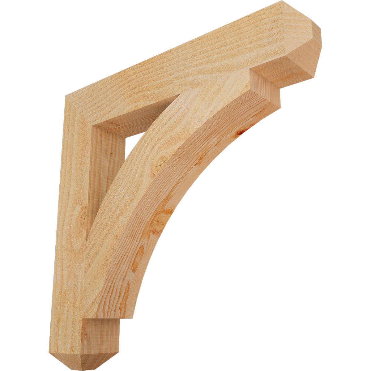 Ekena Millwork BKT04X24X24THR04RDF Thorton craftsman rough sawn 4-in x 24-in x 24-in Douglas fir Brown Wood Standard bracket